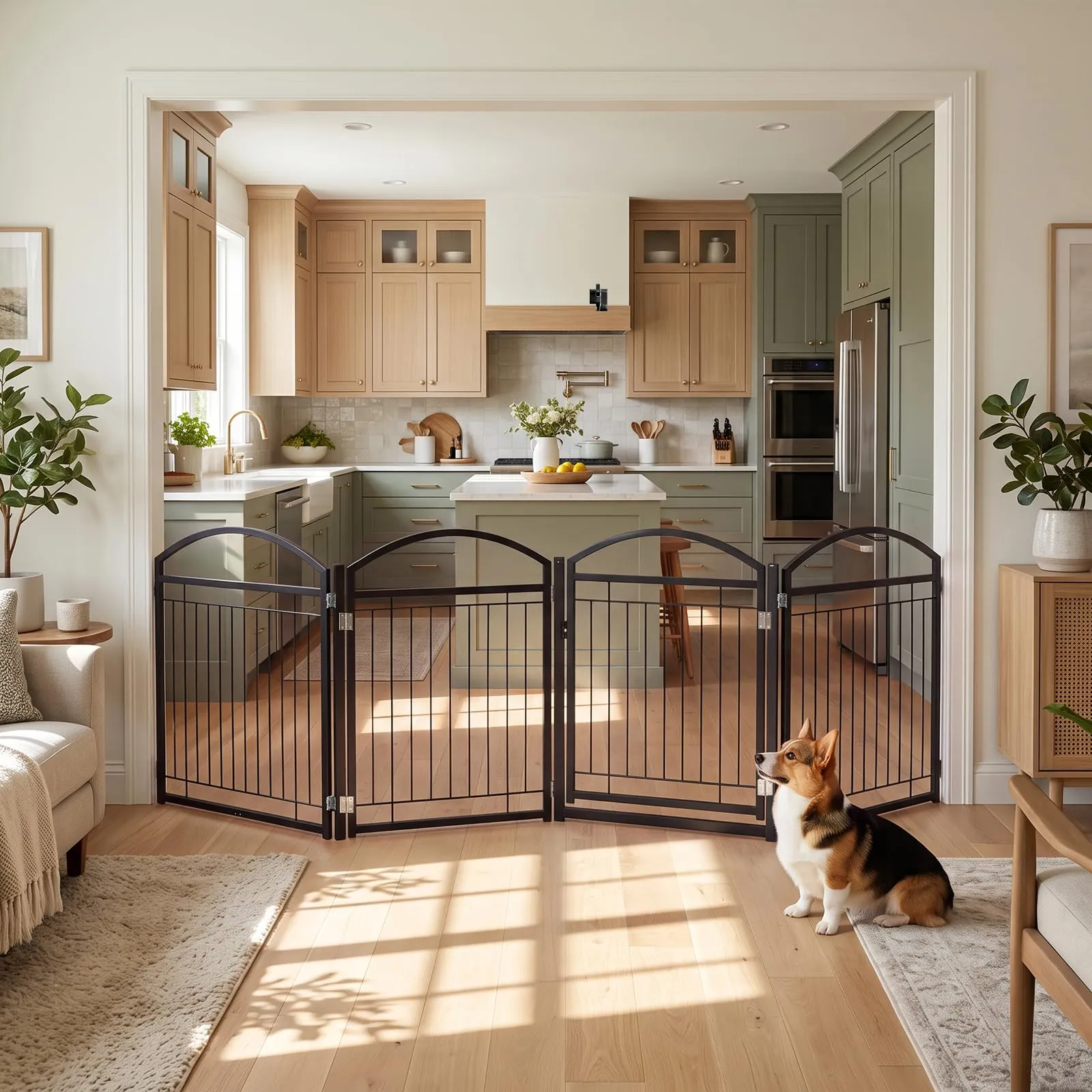 COSTWAY Recinto per Cani da Interno ed Esterno con 4 Pannelli (Nero) - immagine 2