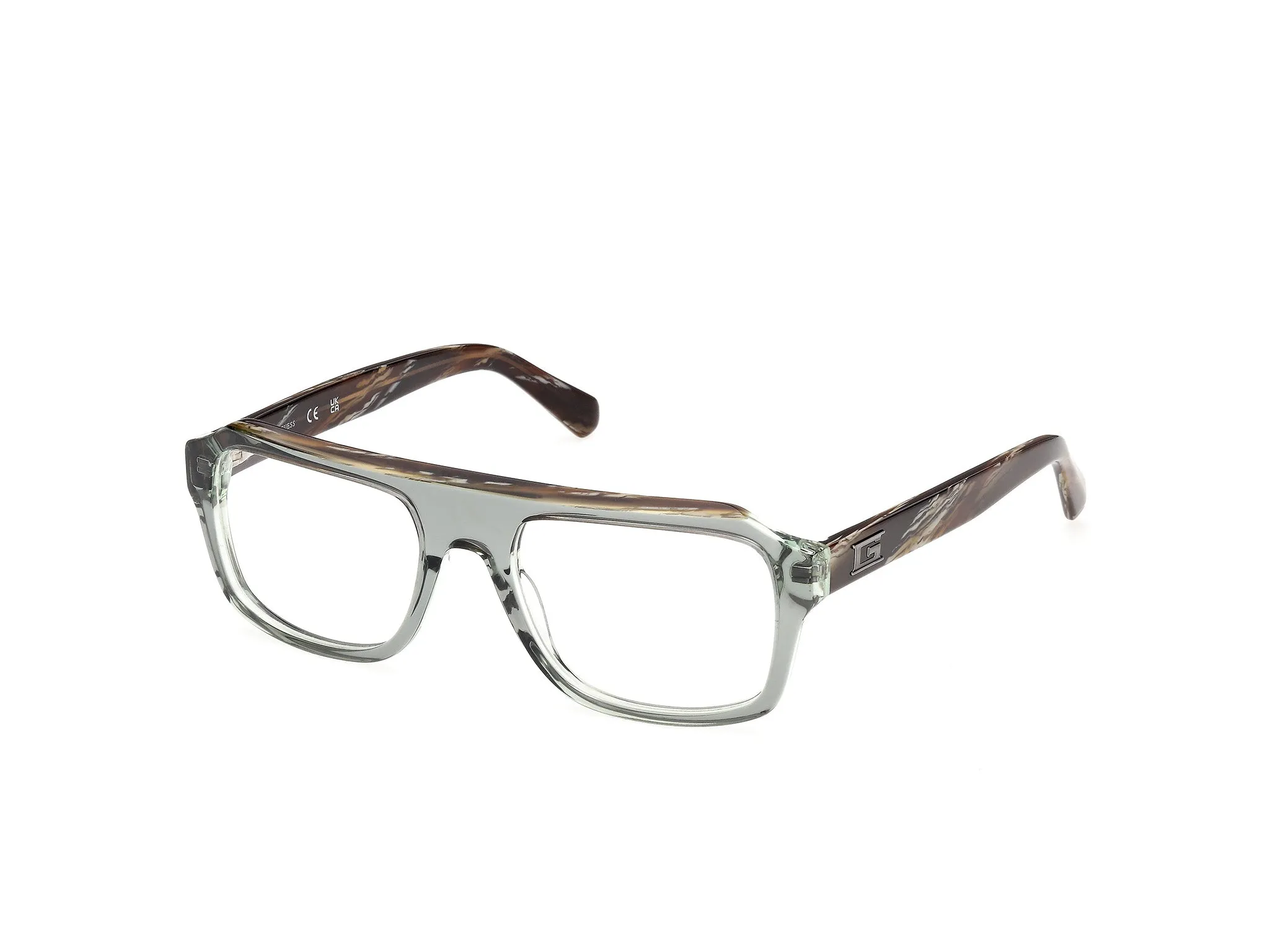 Guess GU50451 96 Montature da vista Acetato Verde Squadrata Normale - immagine 1