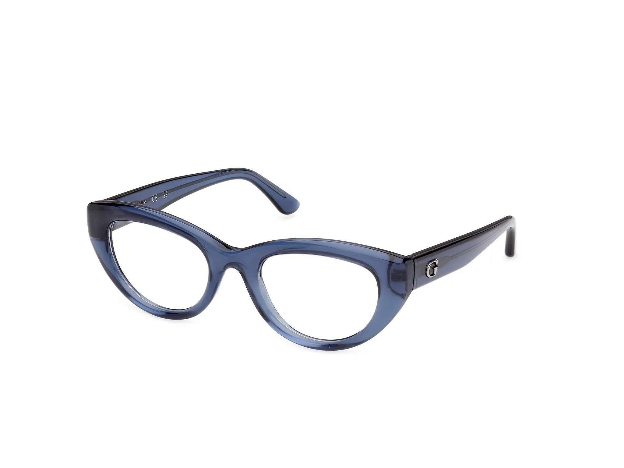 Guess GU50437 90 Montature da vista Iniettato Blu Cat Eye Normale - immagine 1