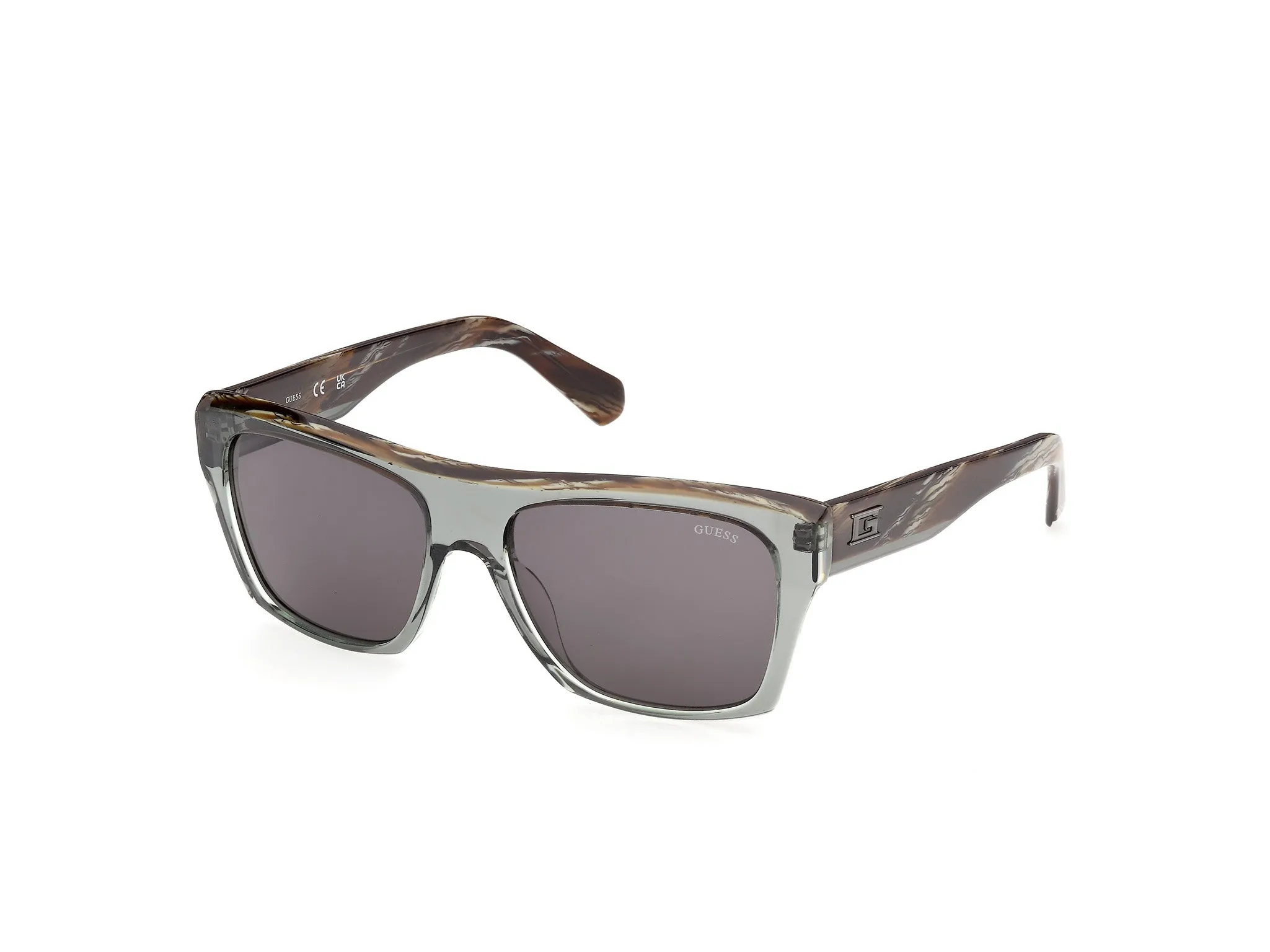 Guess GU00368 96A Occhiali da sole Acetato Verde Fumo Squadrata Normale - immagine 1