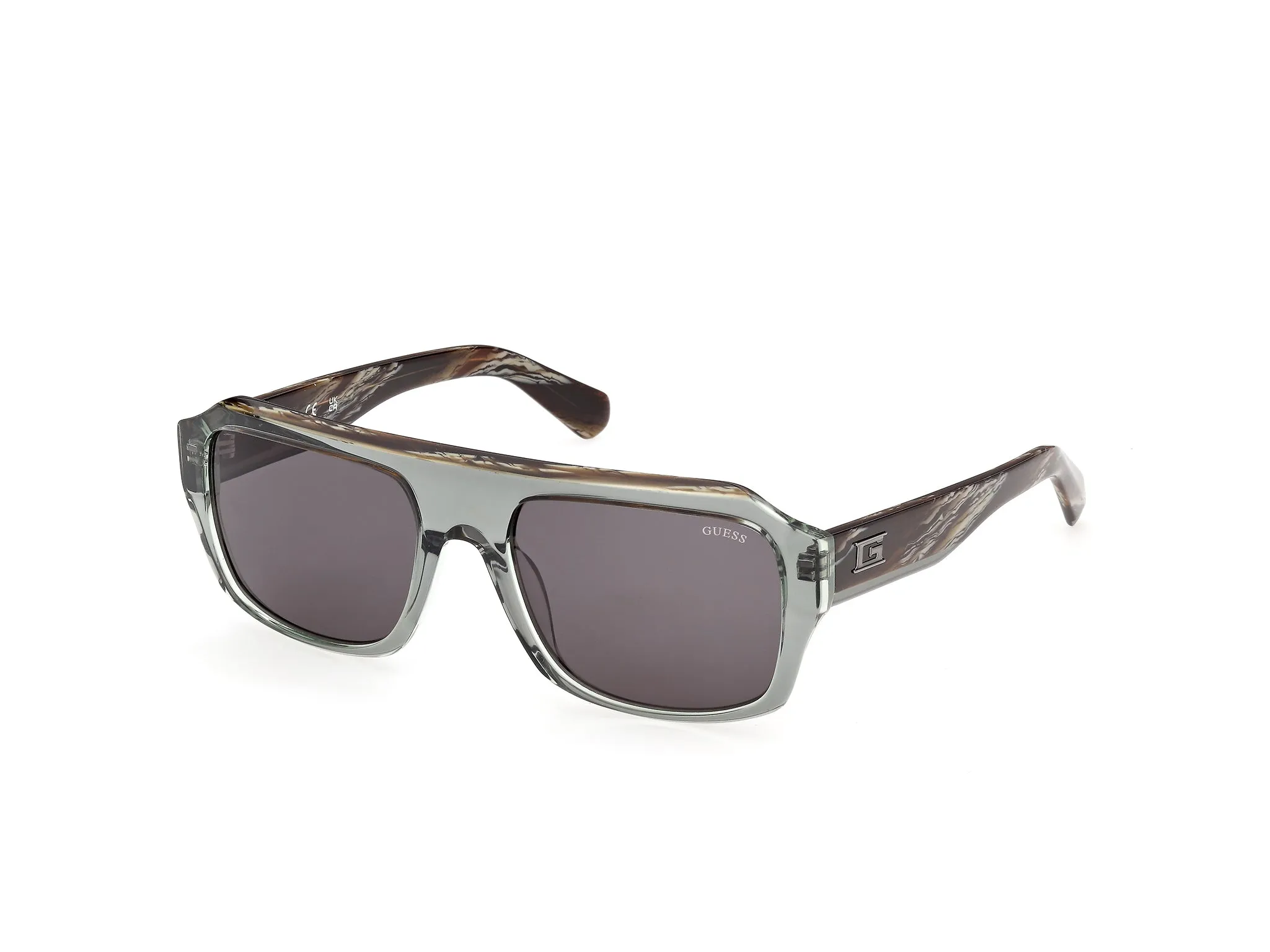 Guess GU00367 96A Occhiali da sole Acetato Verde Fumo Squadrata Normale - immagine 1