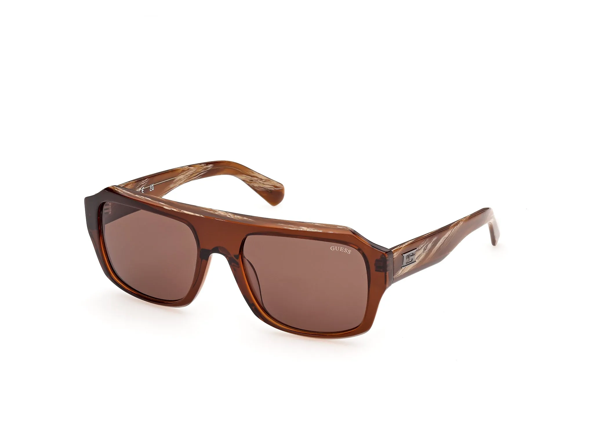 Guess GU00367 48E Occhiali da sole Acetato Marrone Marrone Squadrata Normale - immagine 1