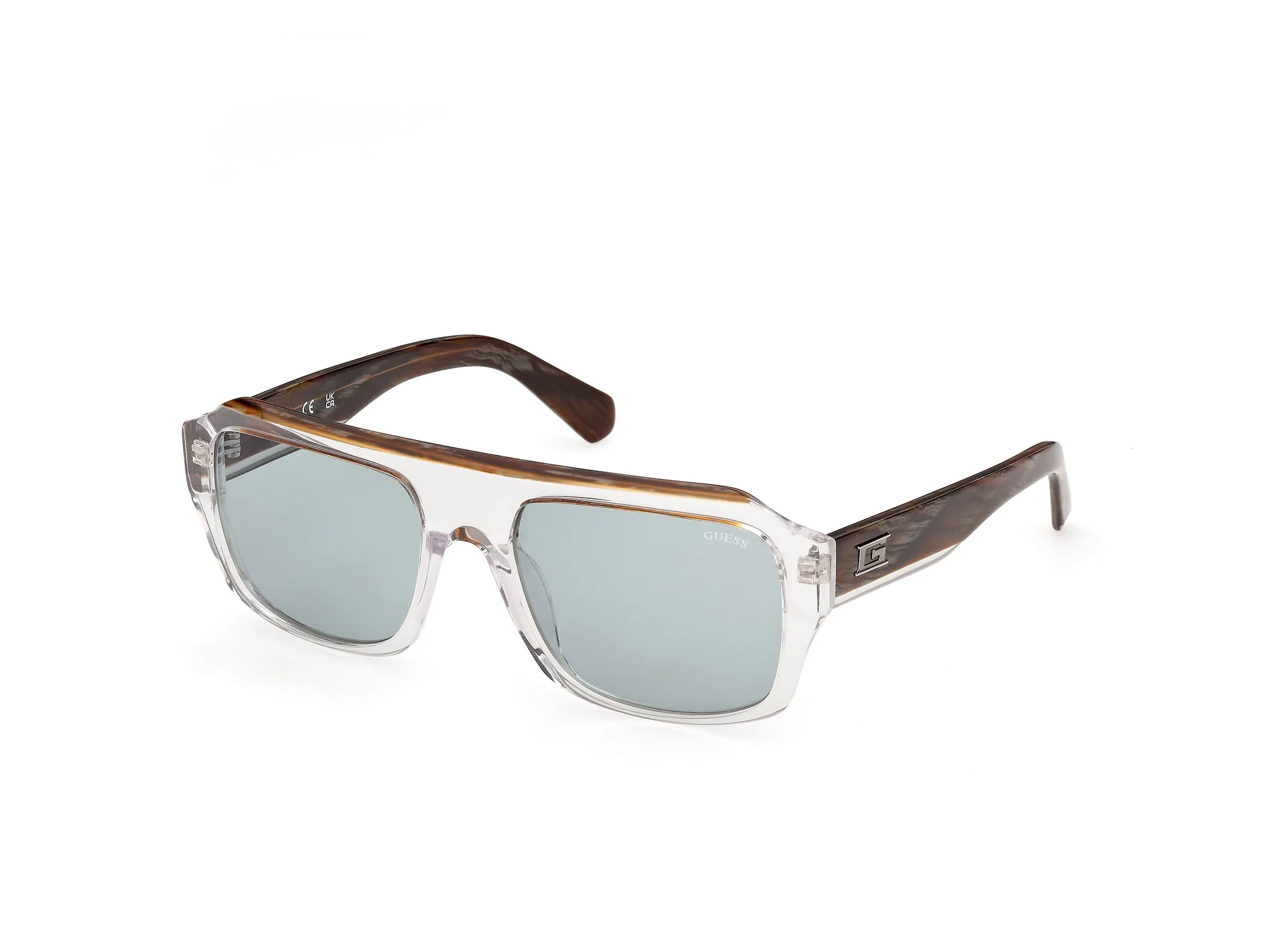 Guess GU00367 26N Occhiali da sole Acetato Trasparente Verde Squadrata Normale - immagine 1