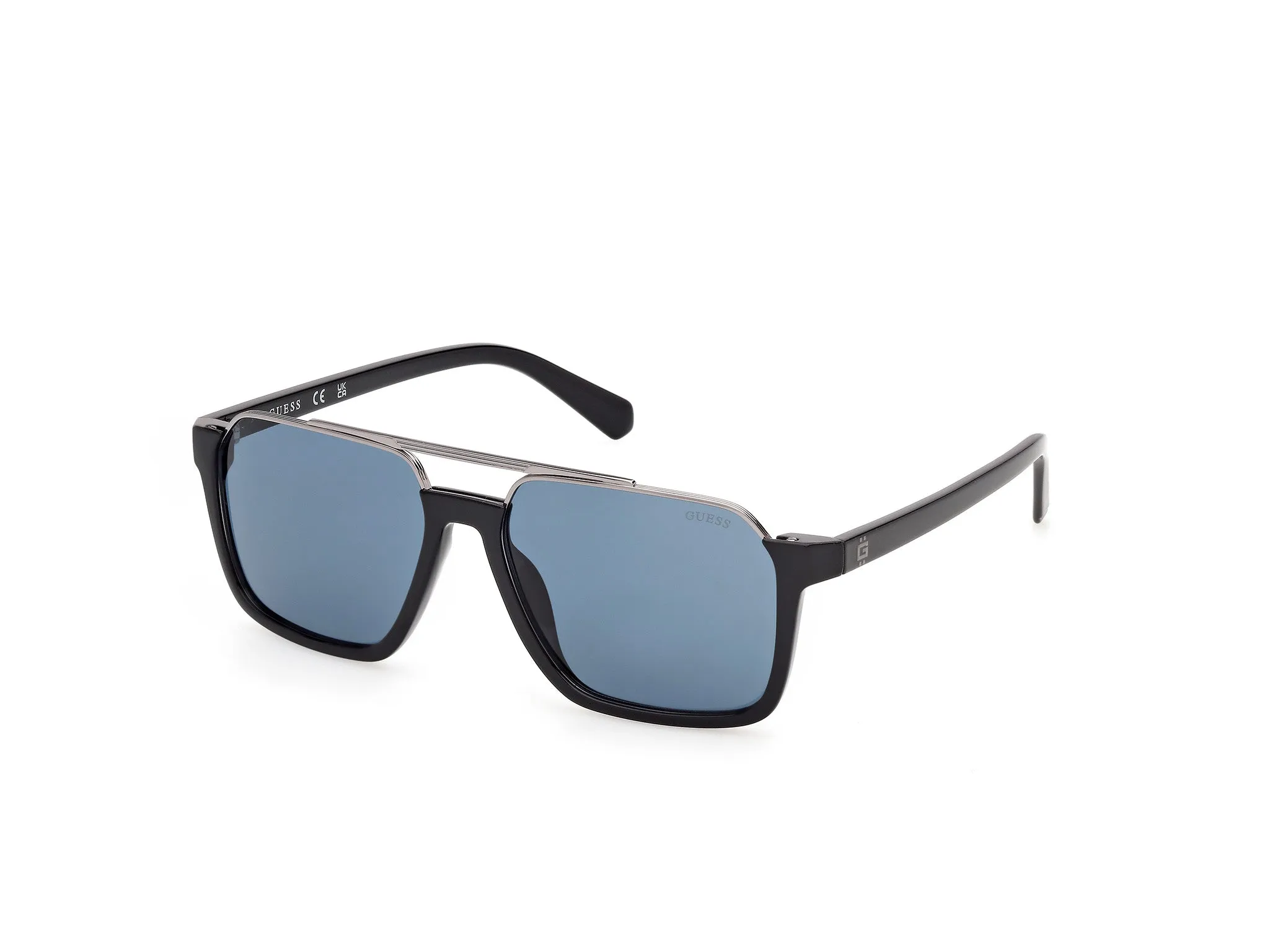 Guess GU00366 01V Occhiali da sole Iniettato Nero Blu Squadrata Normale - immagine 1