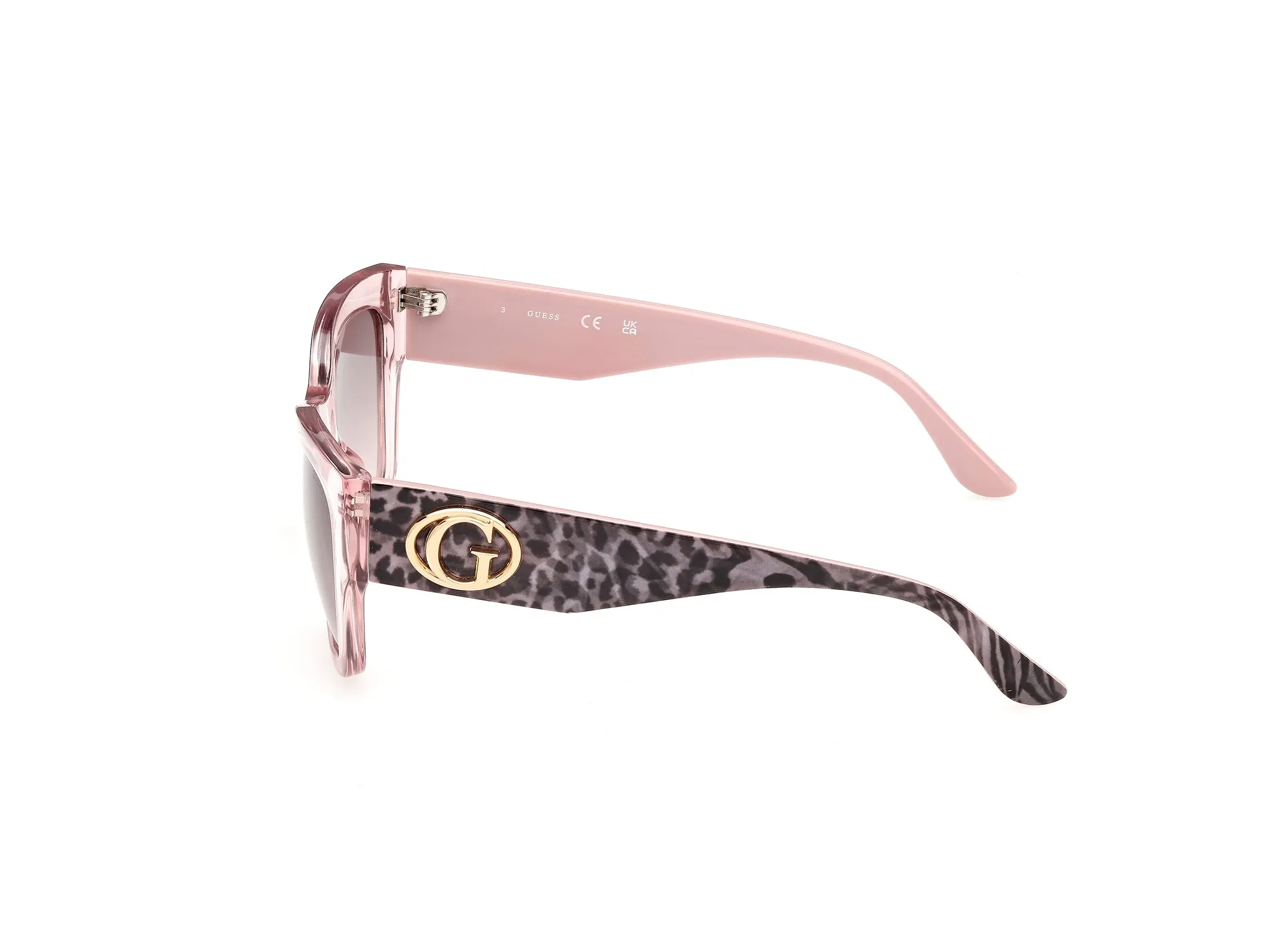Guess GU00363 72F Occhiali da sole Iniettato Rosa Marrone Squadrata Normale - immagine 3