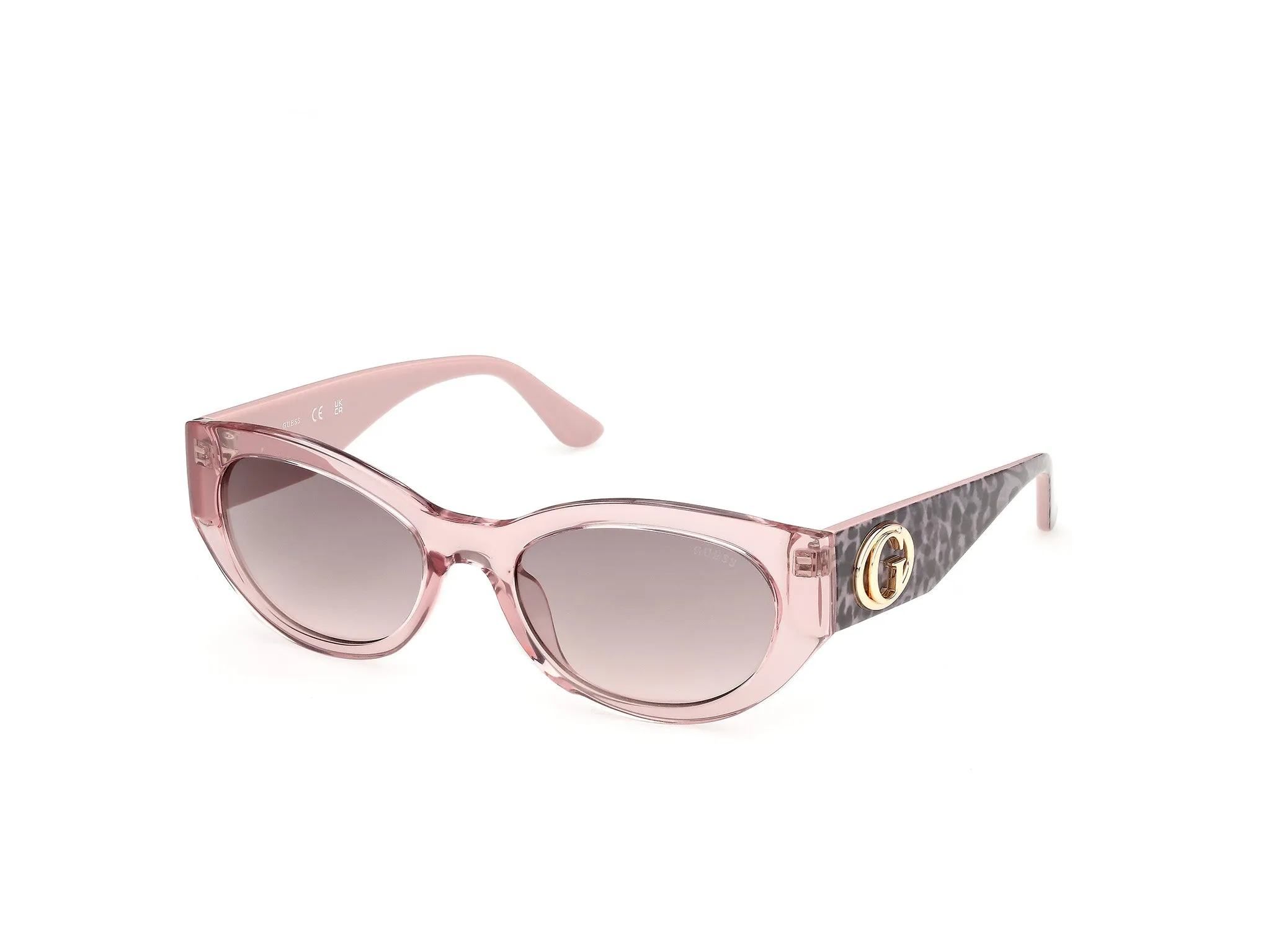 Guess GU00362 72F Occhiali da sole Iniettato Rosa Marrone Rotonda Normale - immagine 1