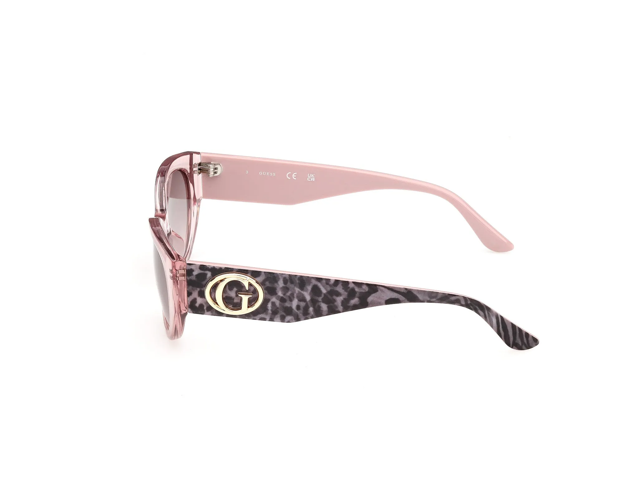 Guess GU00362 72F Occhiali da sole Iniettato Rosa Marrone Rotonda Normale - immagine 3