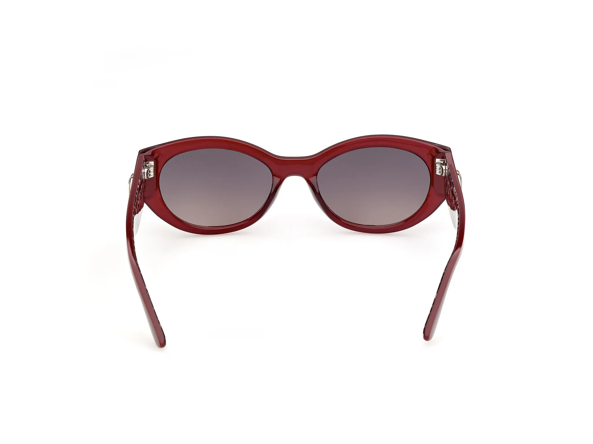 Guess GU00362 69B Occhiali da sole Iniettato Bordeaux Fumo Rotonda Normale - immagine 4