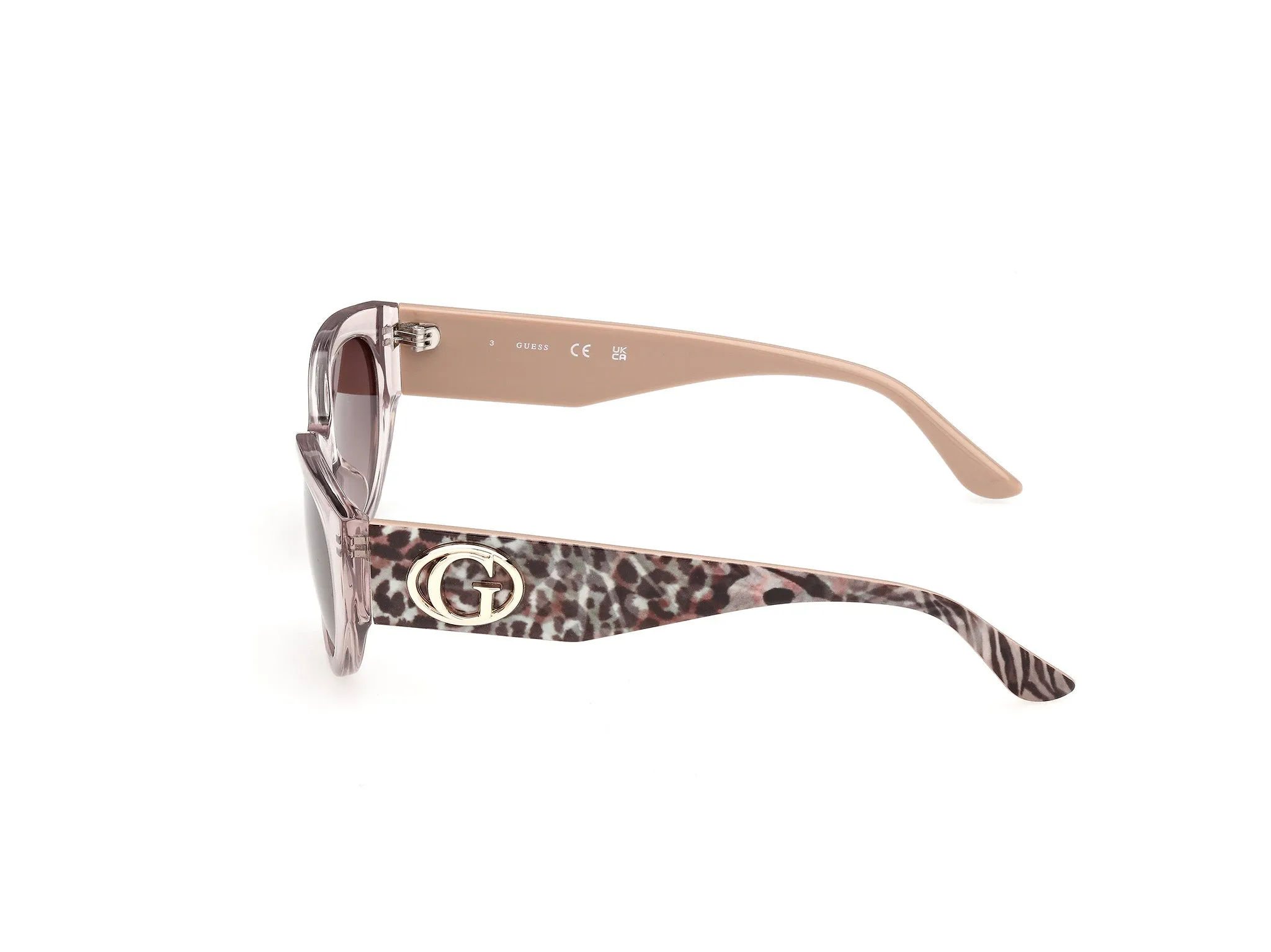Guess GU00362 57F Occhiali da sole Iniettato Beige Marrone Rotonda Normale - immagine 3