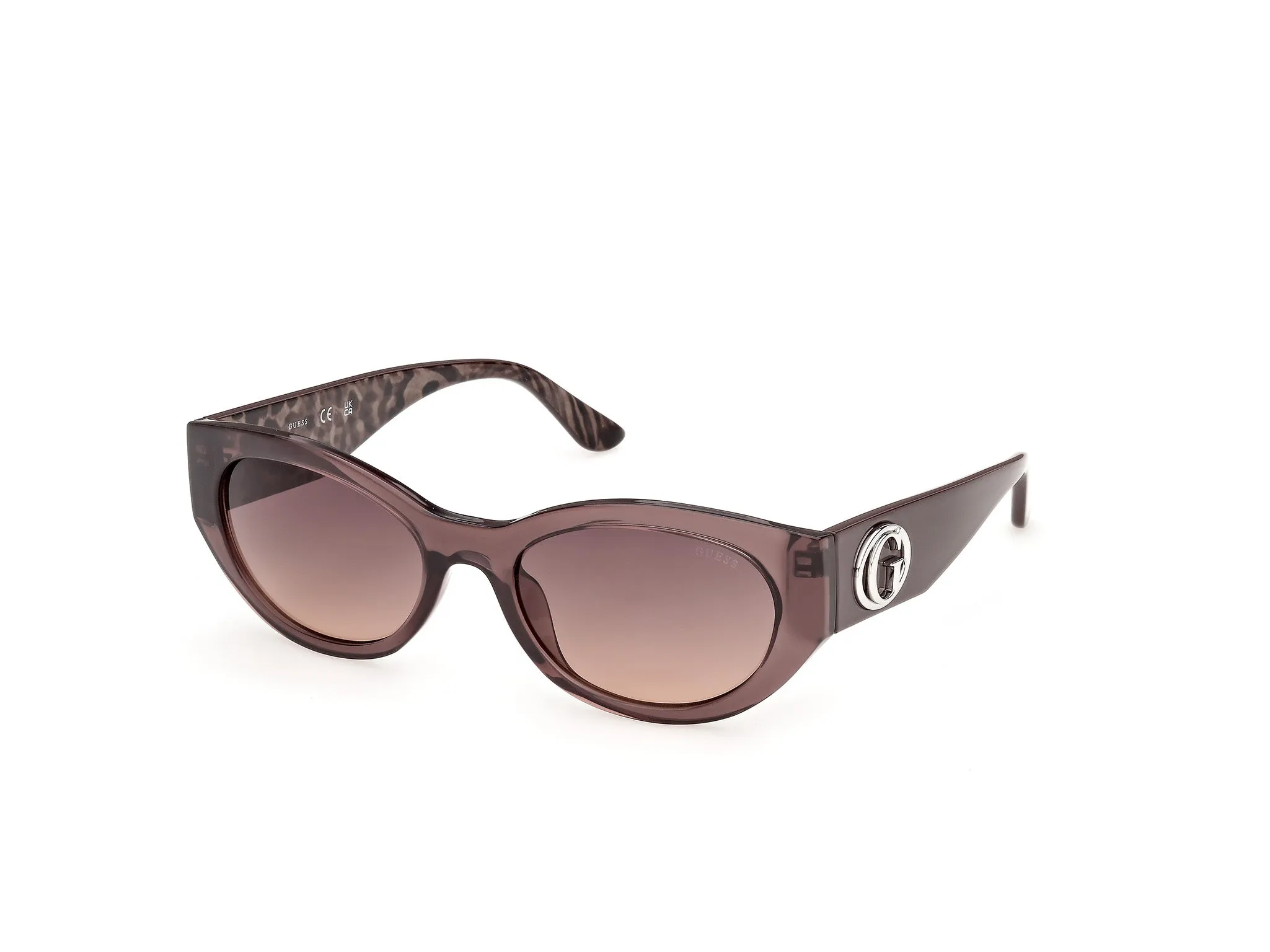 Guess GU00362 48F Occhiali da sole Iniettato Marrone Marrone Rotonda Normale - immagine 1
