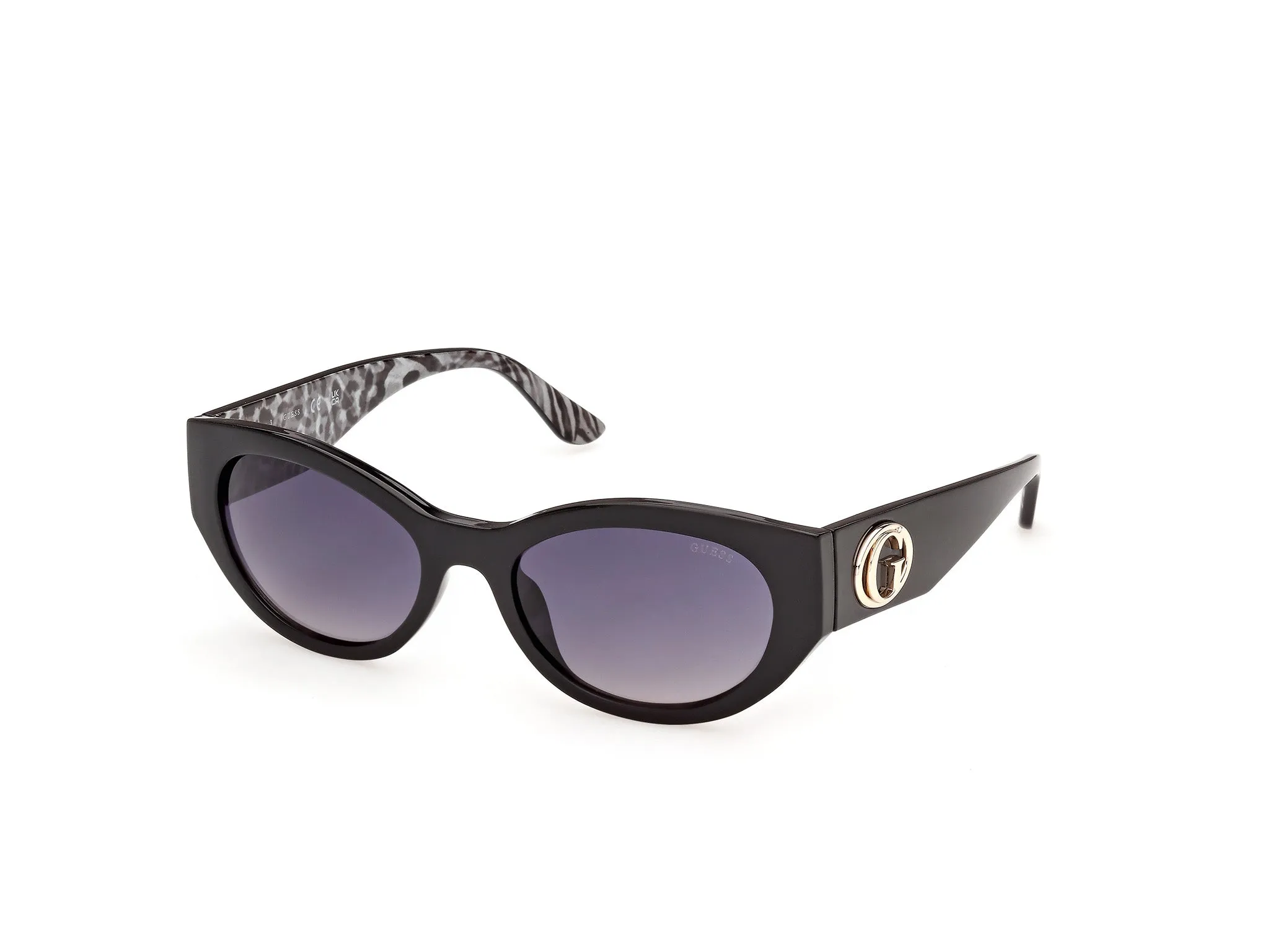 Guess GU00362 01B Occhiali da sole Iniettato Nero Fumo Rotonda Normale - immagine 1