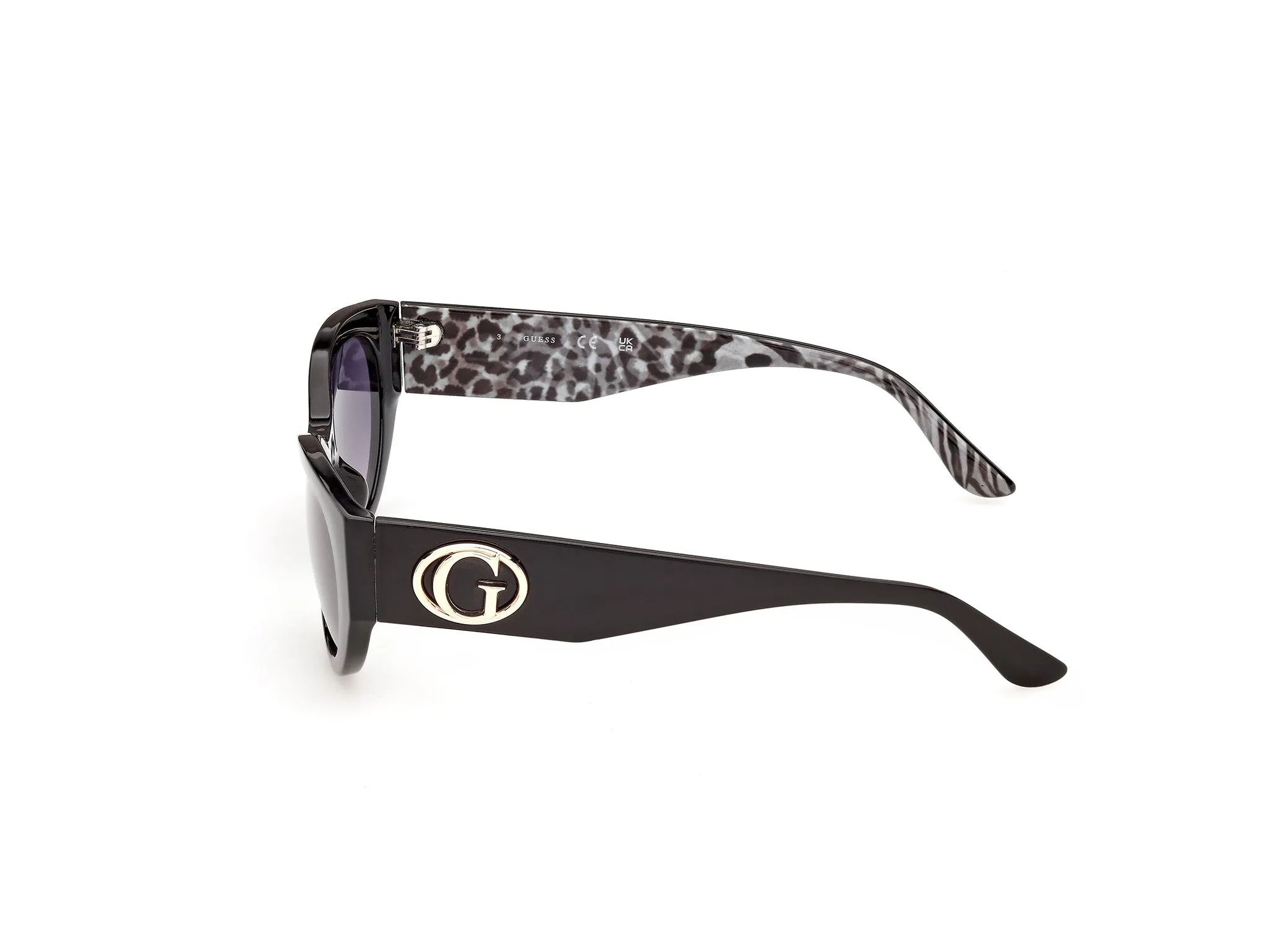 Guess GU00362 01B Occhiali da sole Iniettato Nero Fumo Rotonda Normale - immagine 3