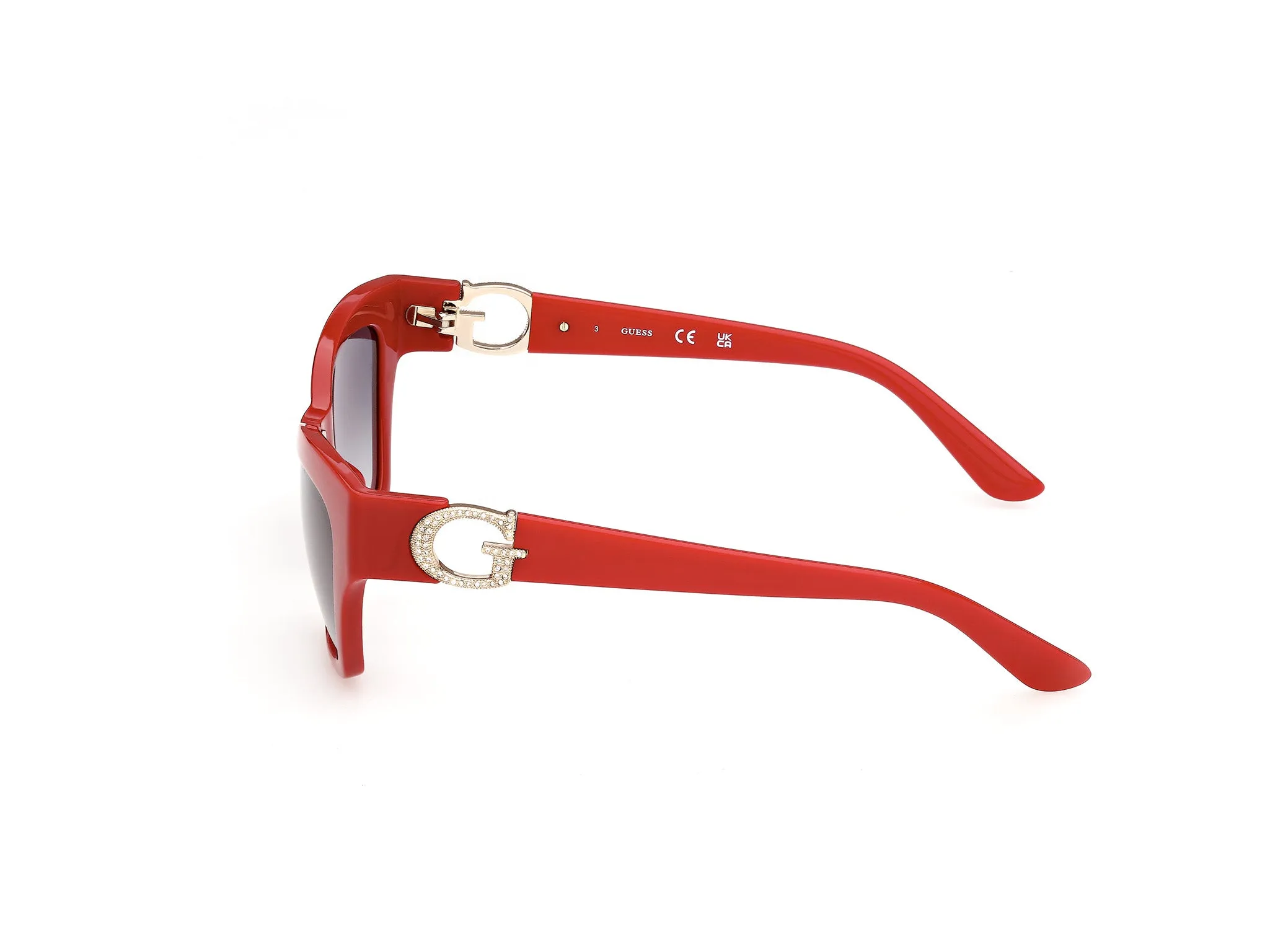 Guess GU00360 66B Occhiali da sole Iniettato Rosso Fumo Squadrata Normale - immagine 3