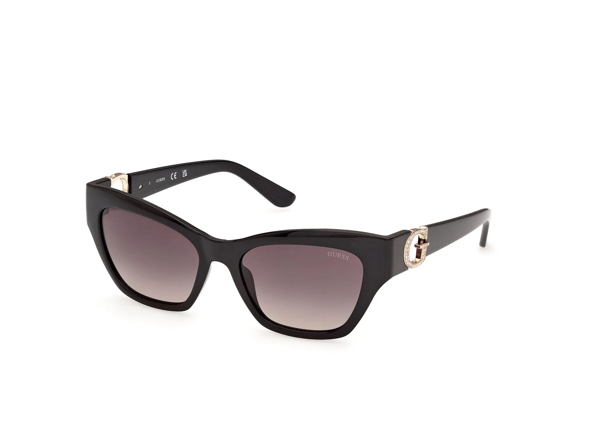 Guess GU00360 01B Occhiali da sole Iniettato Nero Fumo Squadrata Normale - immagine 1