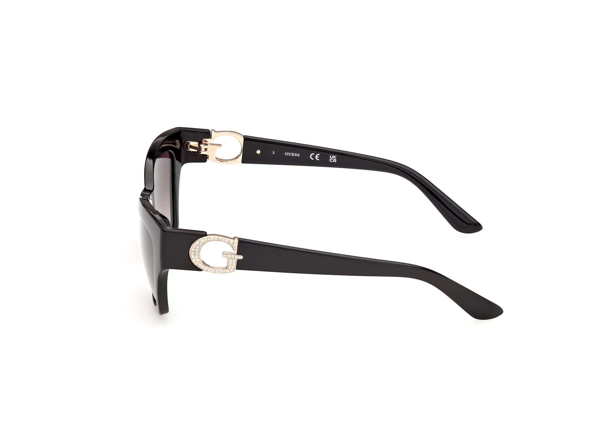 Guess GU00360 01B Occhiali da sole Iniettato Nero Fumo Squadrata Normale - immagine 3
