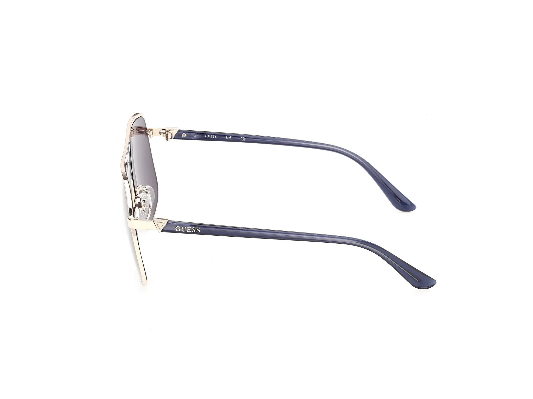 Guess GU00358 32V Occhiali da sole Iniettato Oro Blu Pilot Normale - immagine 3
