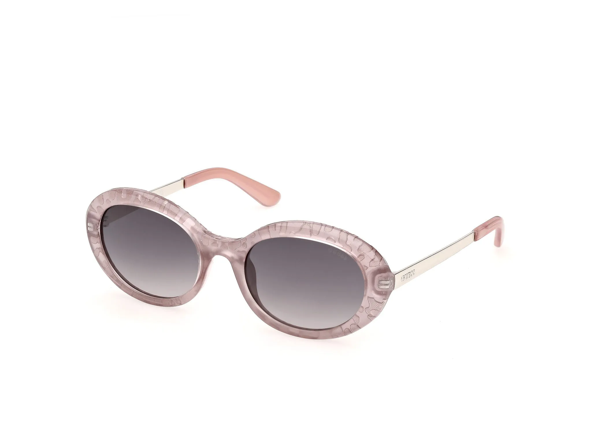 Guess GU00355 72B Occhiali da sole Iniettato Rosa Fumo Rotonda Normale - immagine 1