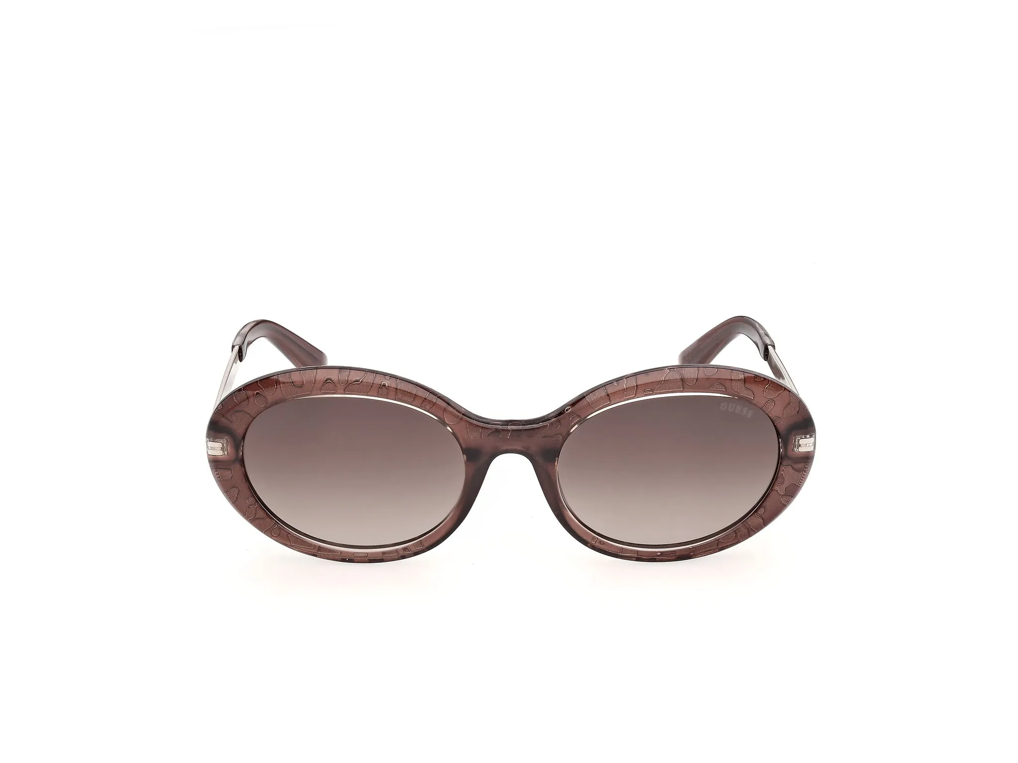 Guess GU00355 69F Occhiali da sole Iniettato Bordeaux Marrone Rotonda Normale - immagine 2