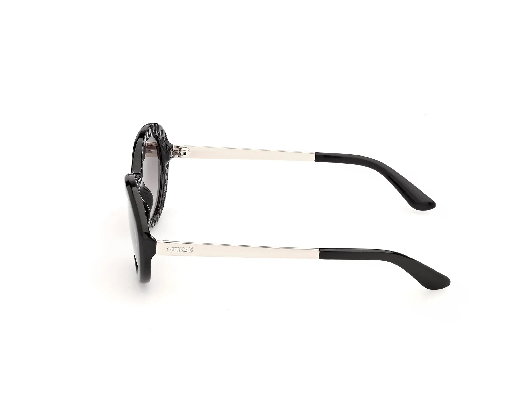 Guess GU00355 01F Occhiali da sole Iniettato Nero Marrone Rotonda Normale - immagine 3