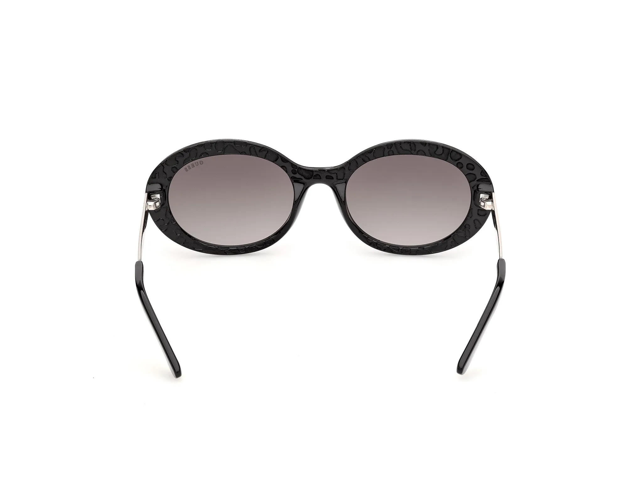 Guess GU00355 01F Occhiali da sole Iniettato Nero Marrone Rotonda Normale - immagine 4