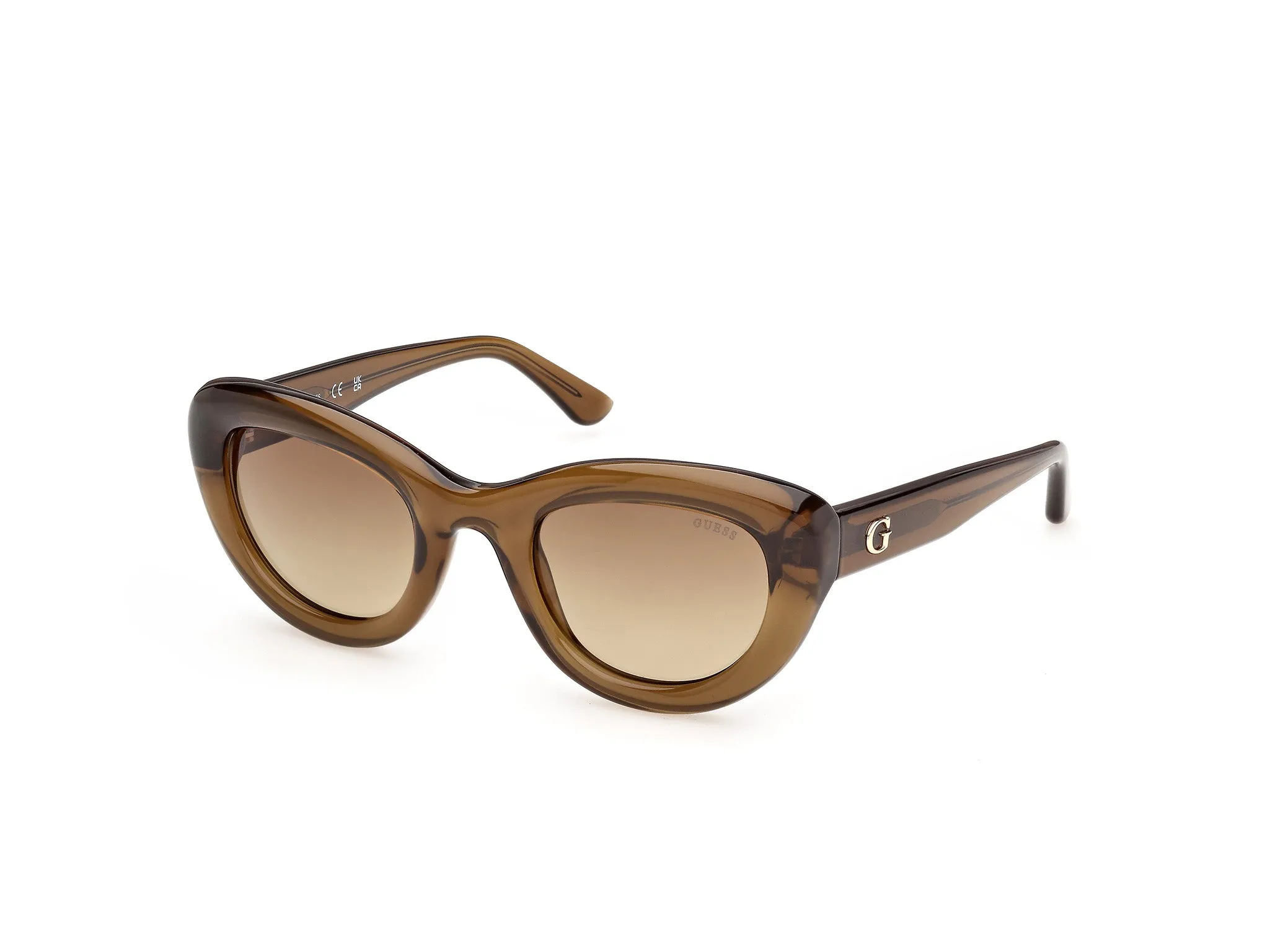 Guess GU00352 98F Occhiali da sole Iniettato Verde Marrone Cat Eye Normale - immagine 1
