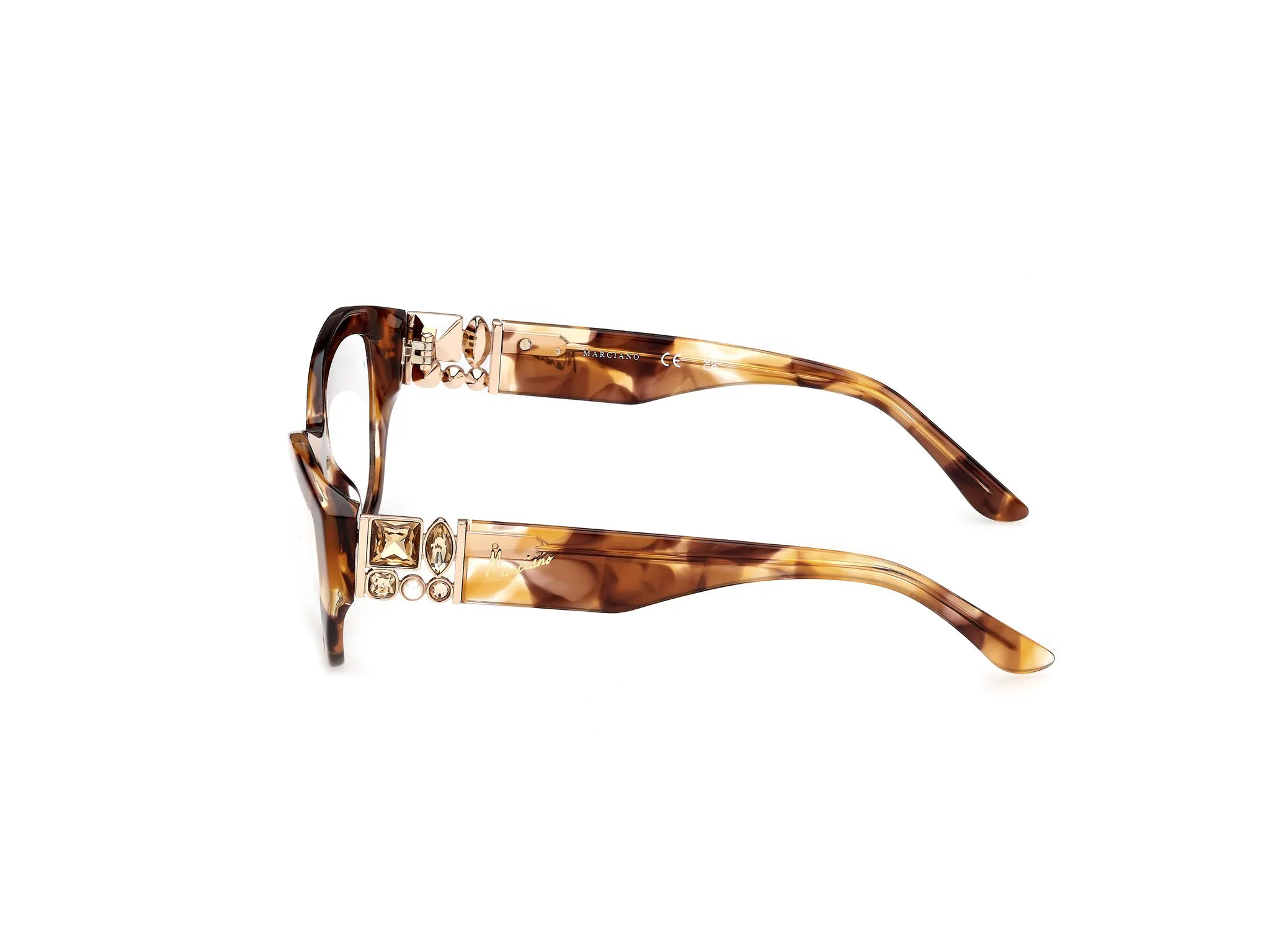 Guess by Marciano GM50077 53 Montature da vista Acetato Havana Cat Eye Normale - immagine 3