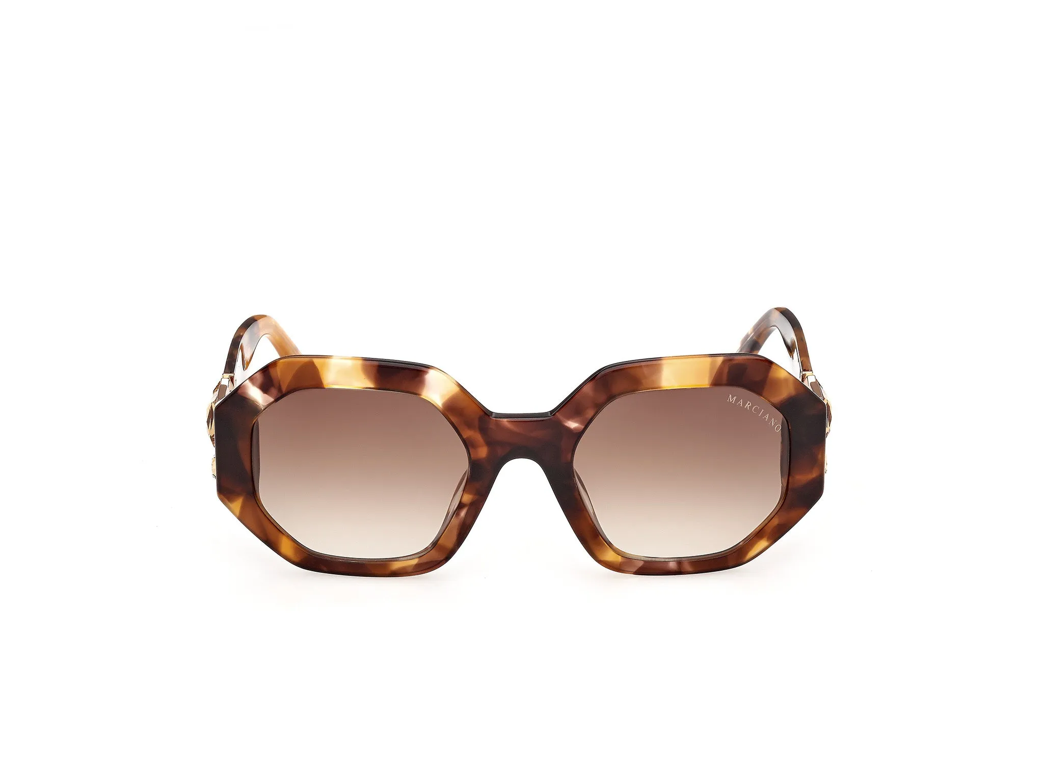 Guess by Marciano GM00049 53F Occhiali da sole Acetato Havana Marrone Geometrica Normale - immagine 2