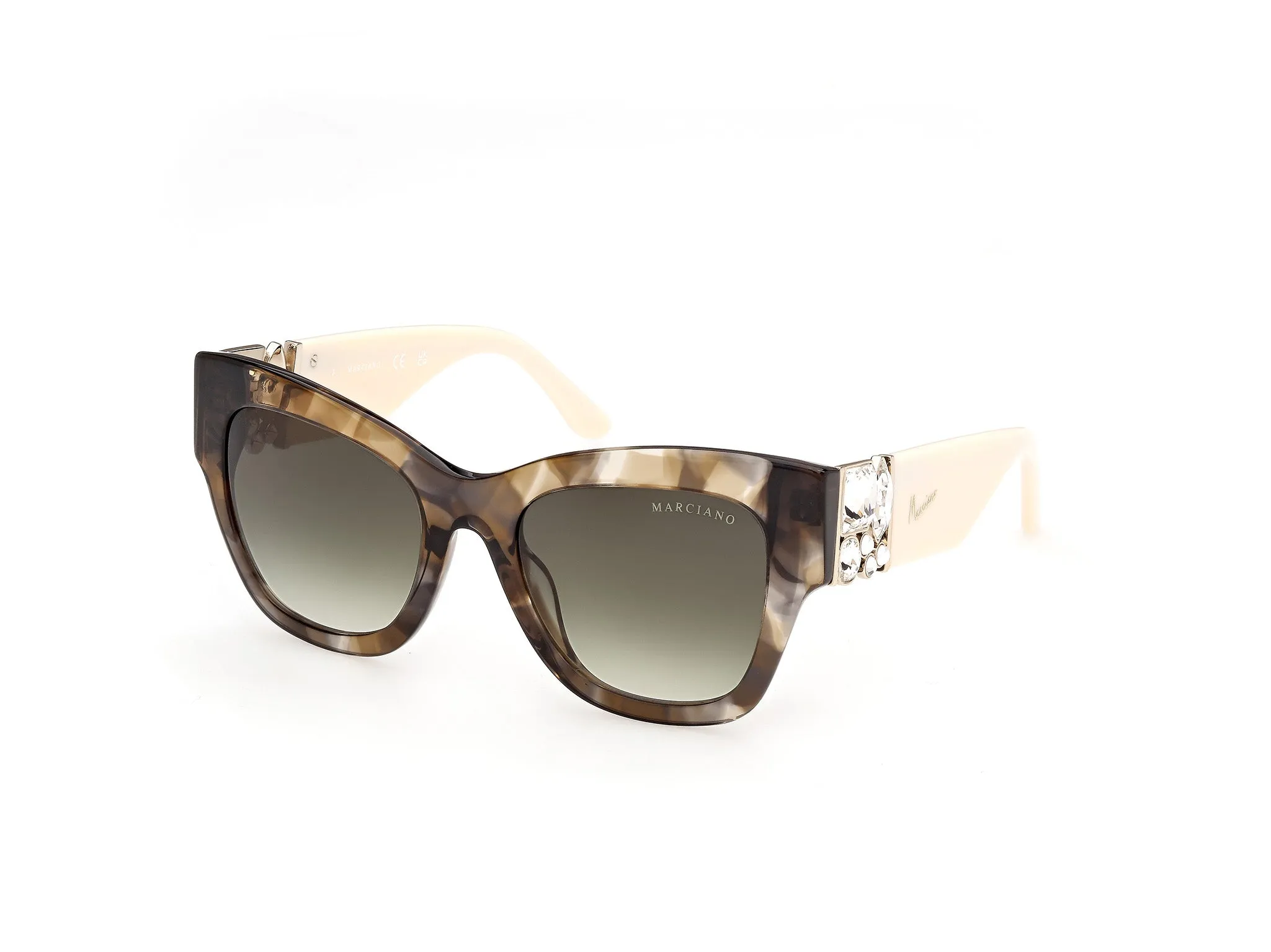 Guess by Marciano GM00048 98P Occhiali da sole Acetato Verde Verde Squadrata Normale - immagine 1