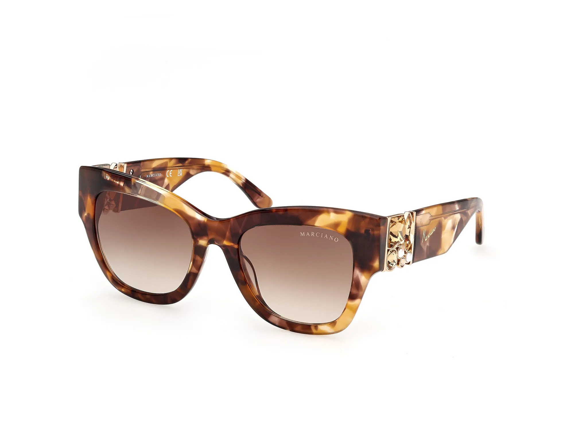 Guess by Marciano GM00048 53F Occhiali da sole Acetato Havana Marrone Squadrata Normale - immagine 1