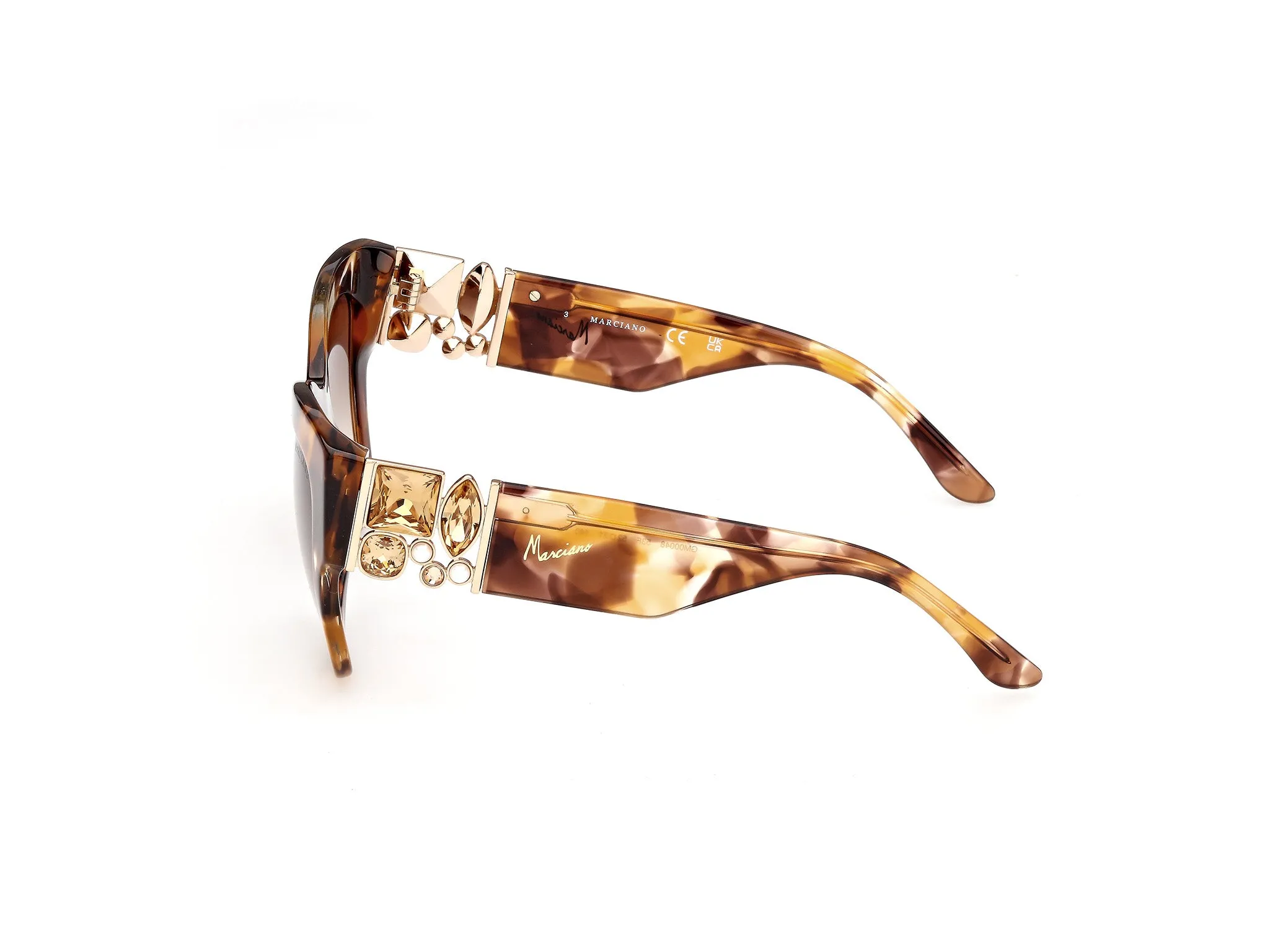 Guess by Marciano GM00048 53F Occhiali da sole Acetato Havana Marrone Squadrata Normale - immagine 3
