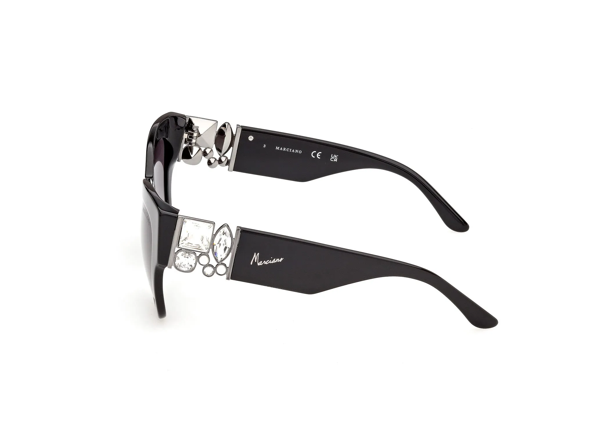Guess by Marciano GM00048 01B Occhiali da sole Acetato Nero Fumo Squadrata Normale - immagine 3