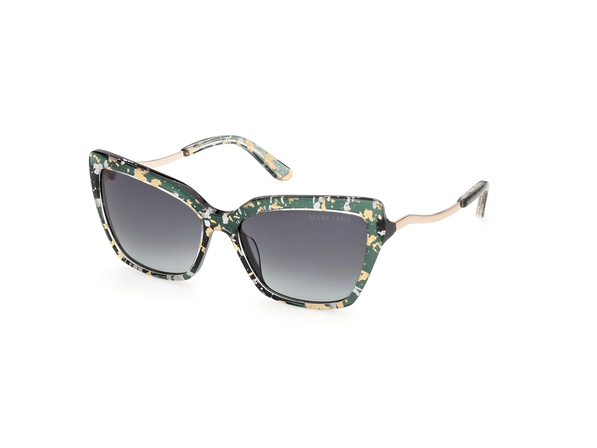 Guess by Marciano GM00046 98P Occhiali da sole Acetato Verde Verde Farfalla Normale - immagine 1