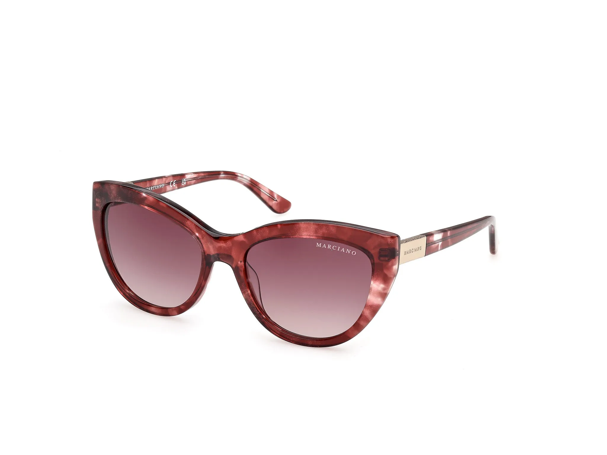Guess by Marciano GM00045 71T Occhiali da sole Acetato Bordeaux Bordeaux Cat Eye Normale - immagine 1