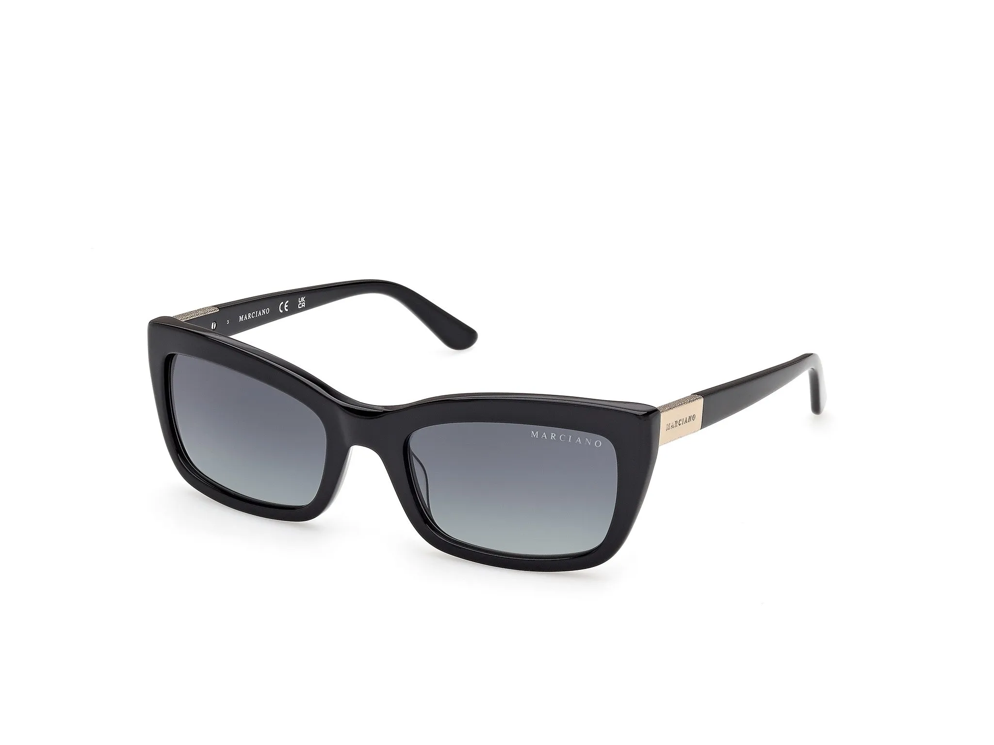 Guess by Marciano GM00044 01P Occhiali da sole Acetato Nero Verde Squadrata Normale - immagine 1