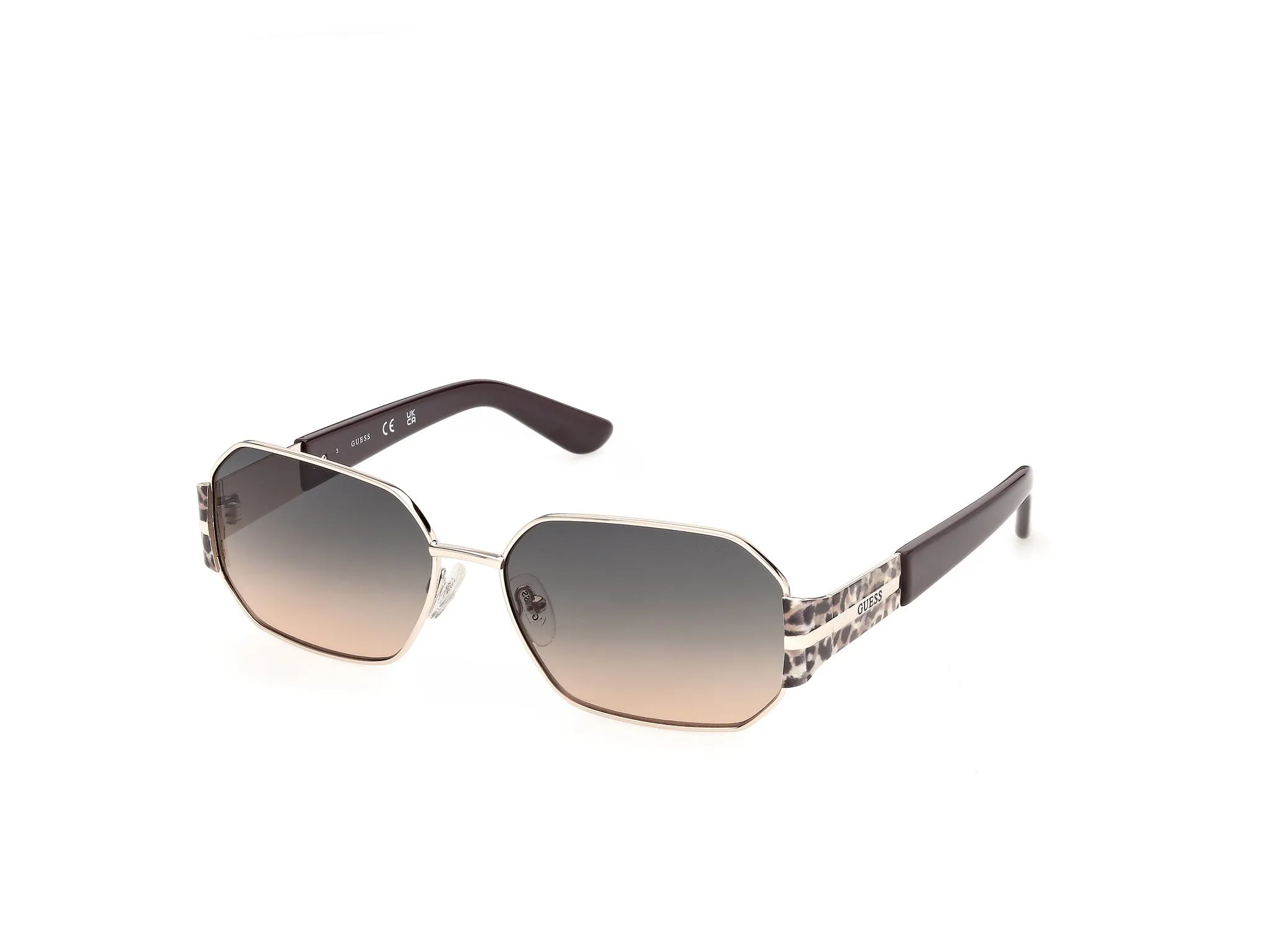 Guess GU00356 32P Occhiali da sole Metallo Oro Verde Geometrica Normale - immagine 1