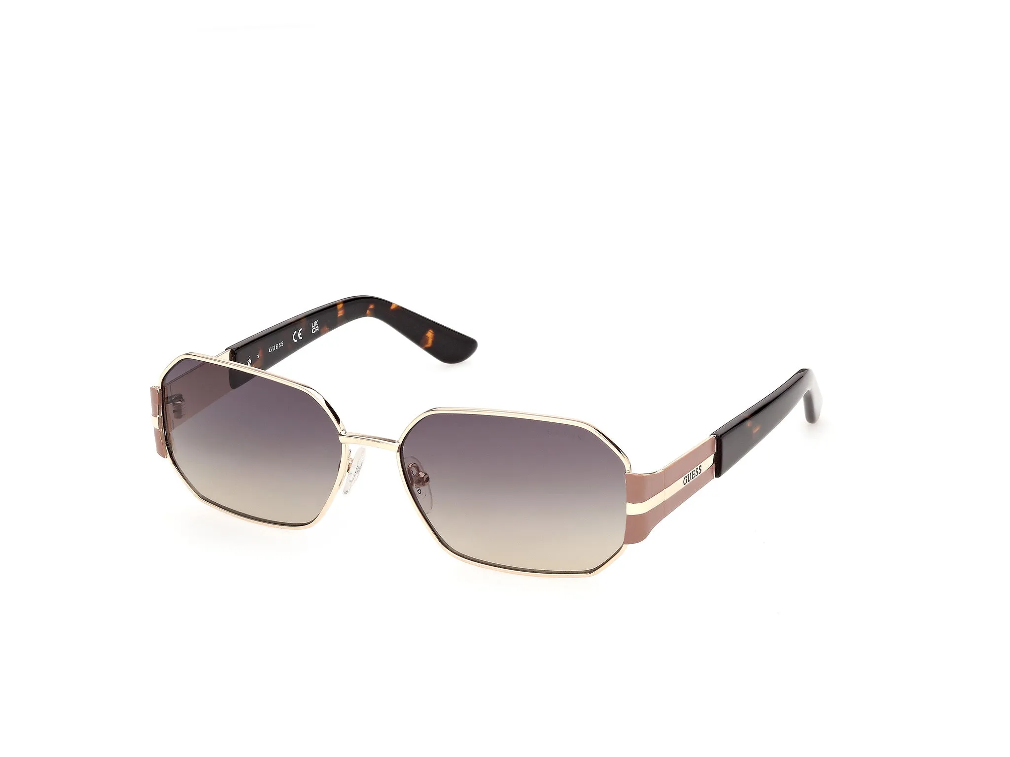 Guess GU00356 32B Occhiali da sole Metallo Oro Fumo Geometrica Normale - immagine 1