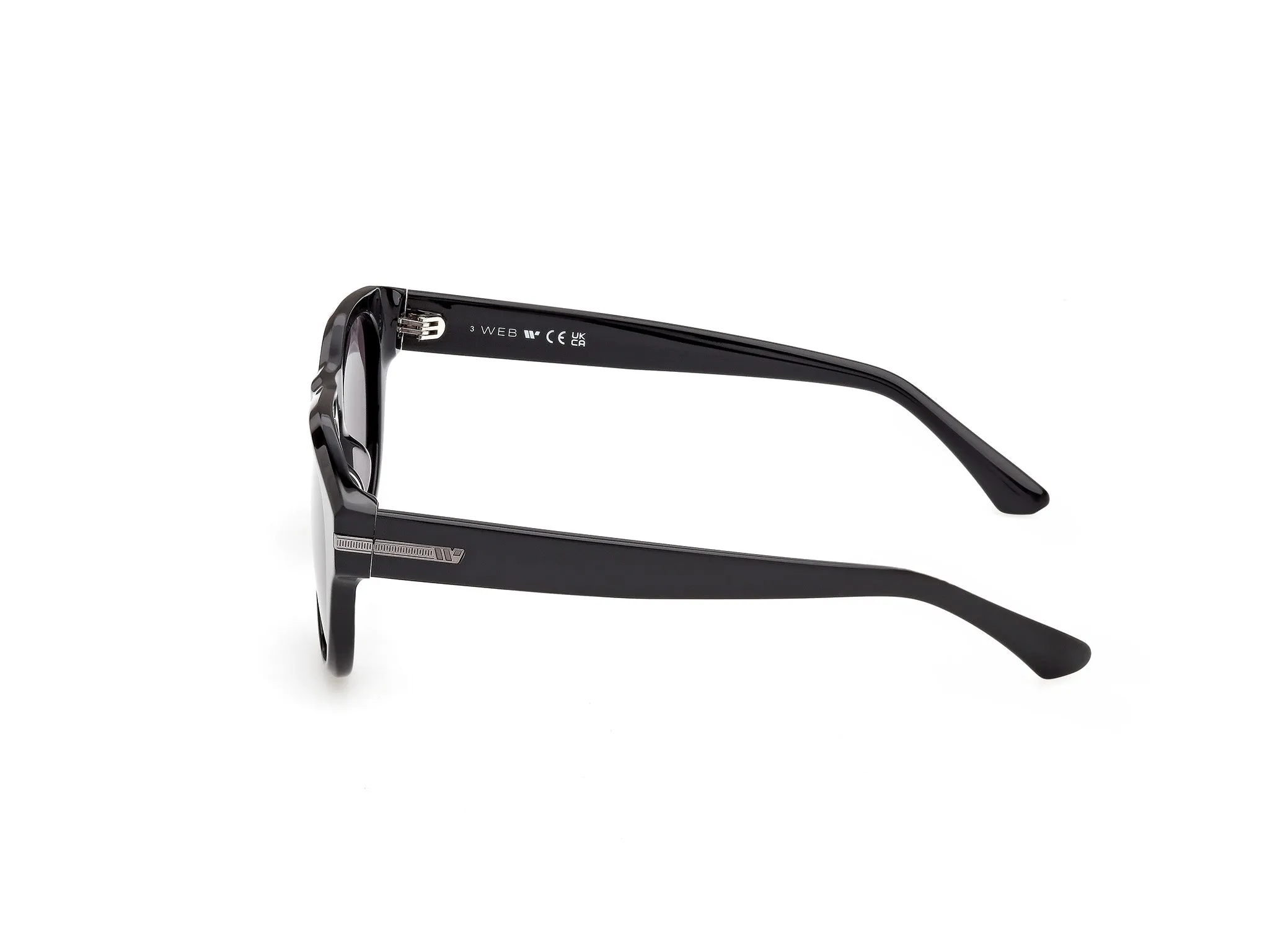Web WE0402 01A Occhiali da sole Acetato Nero Fumo Rotonda Normale - immagine 3