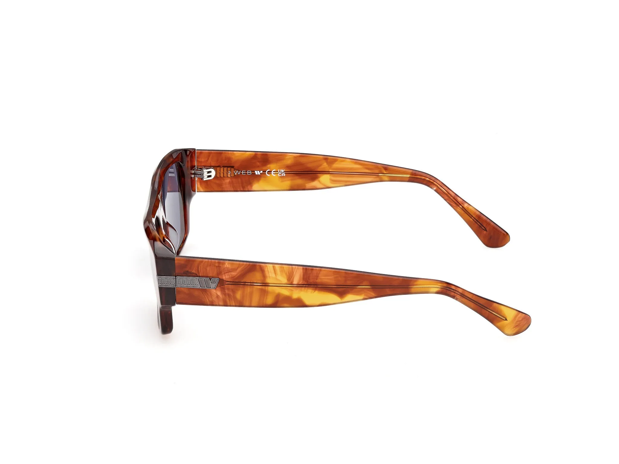 Web WE0401 50V Occhiali da sole Acetato Marrone Blu Squadrata Normale - immagine 3