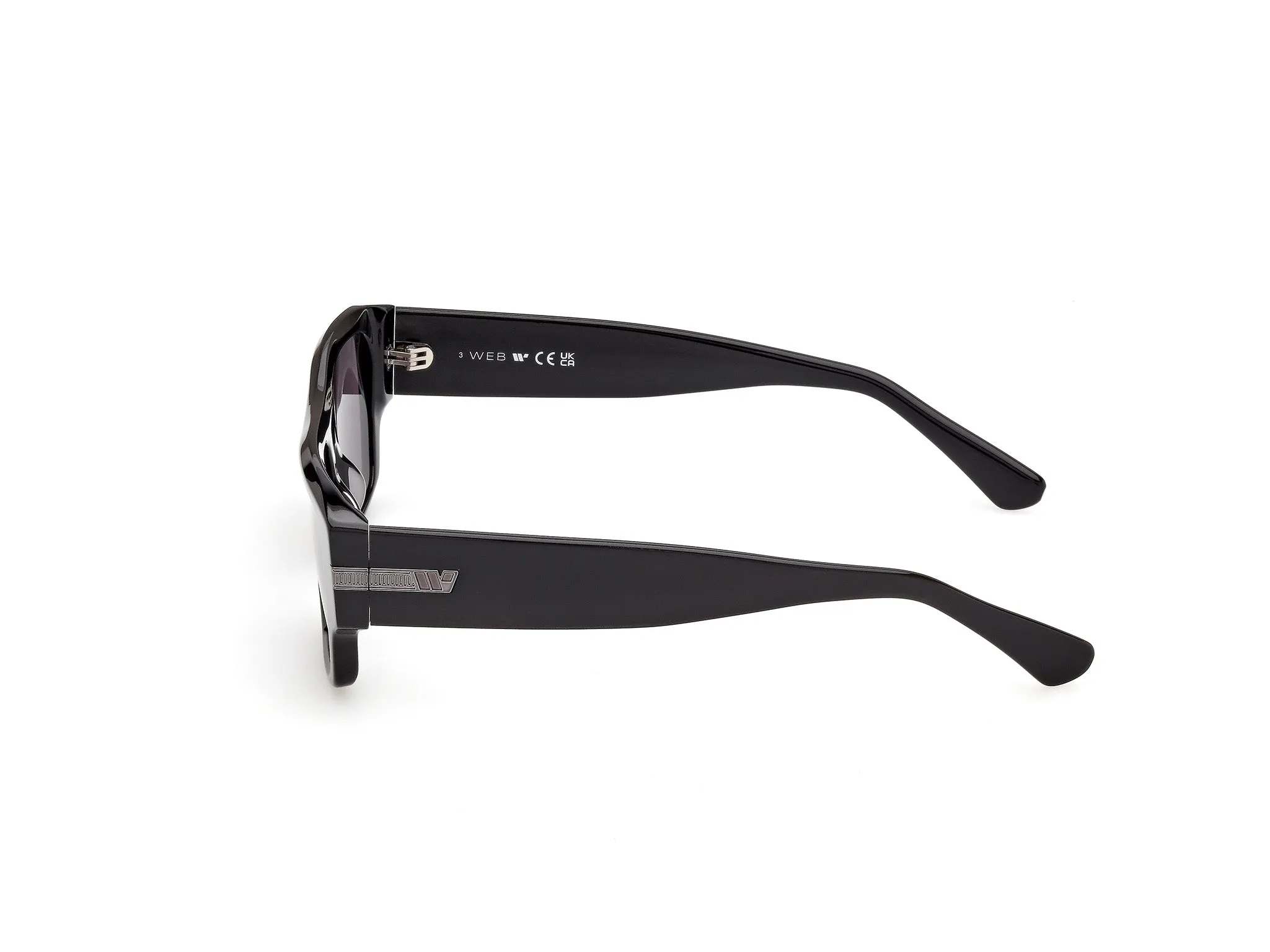 Web WE0401 01A Occhiali da sole Acetato Nero Fumo Squadrata Normale - immagine 3