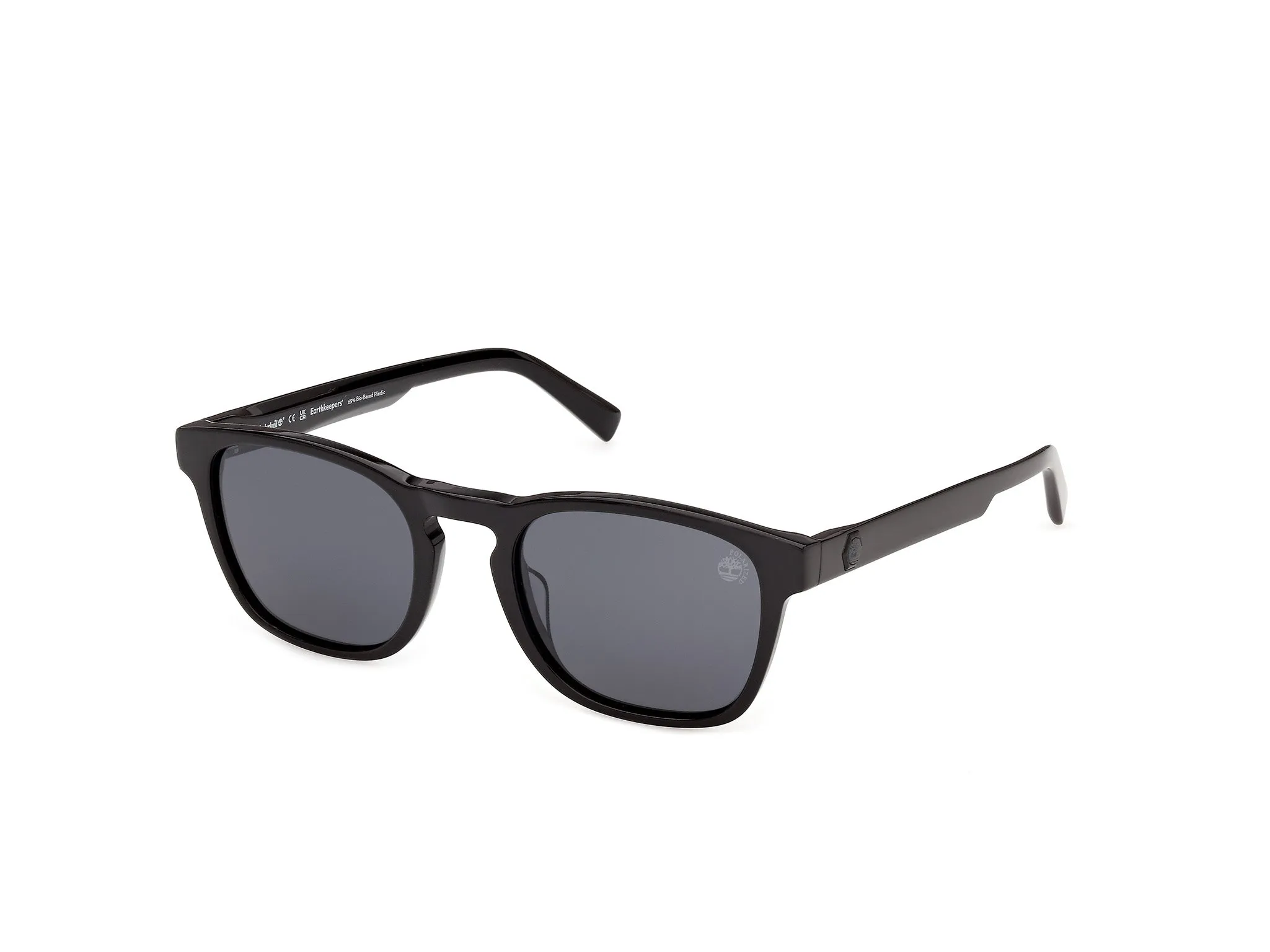 Timberland TB00100 01D Occhiali da sole Acetato Nero Fumo Rotonda Polarizzata - immagine 1