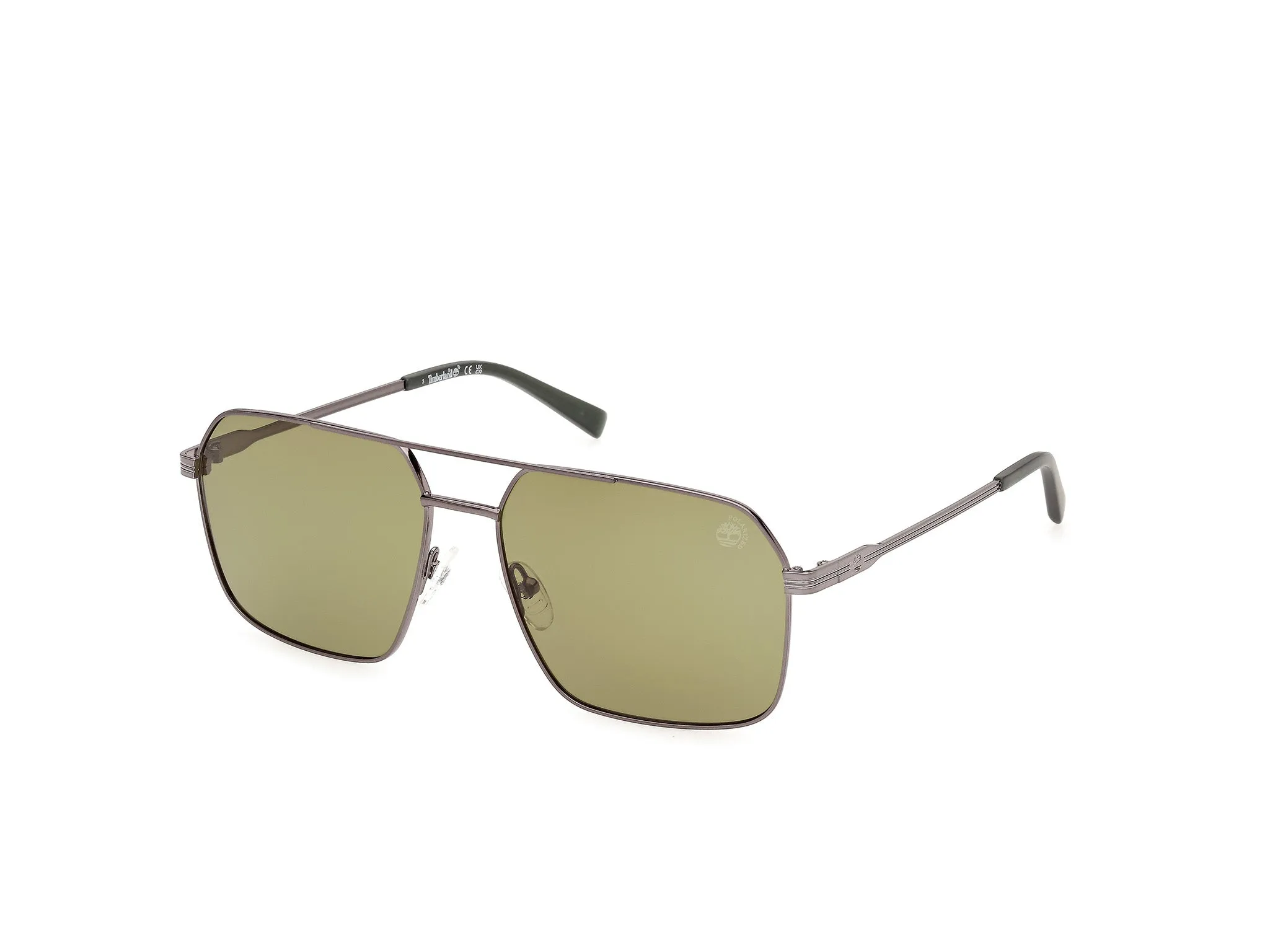 Timberland TB00097 06R Occhiali da sole Metallo Grigio Verde Squadrata Polarizzata - immagine 1