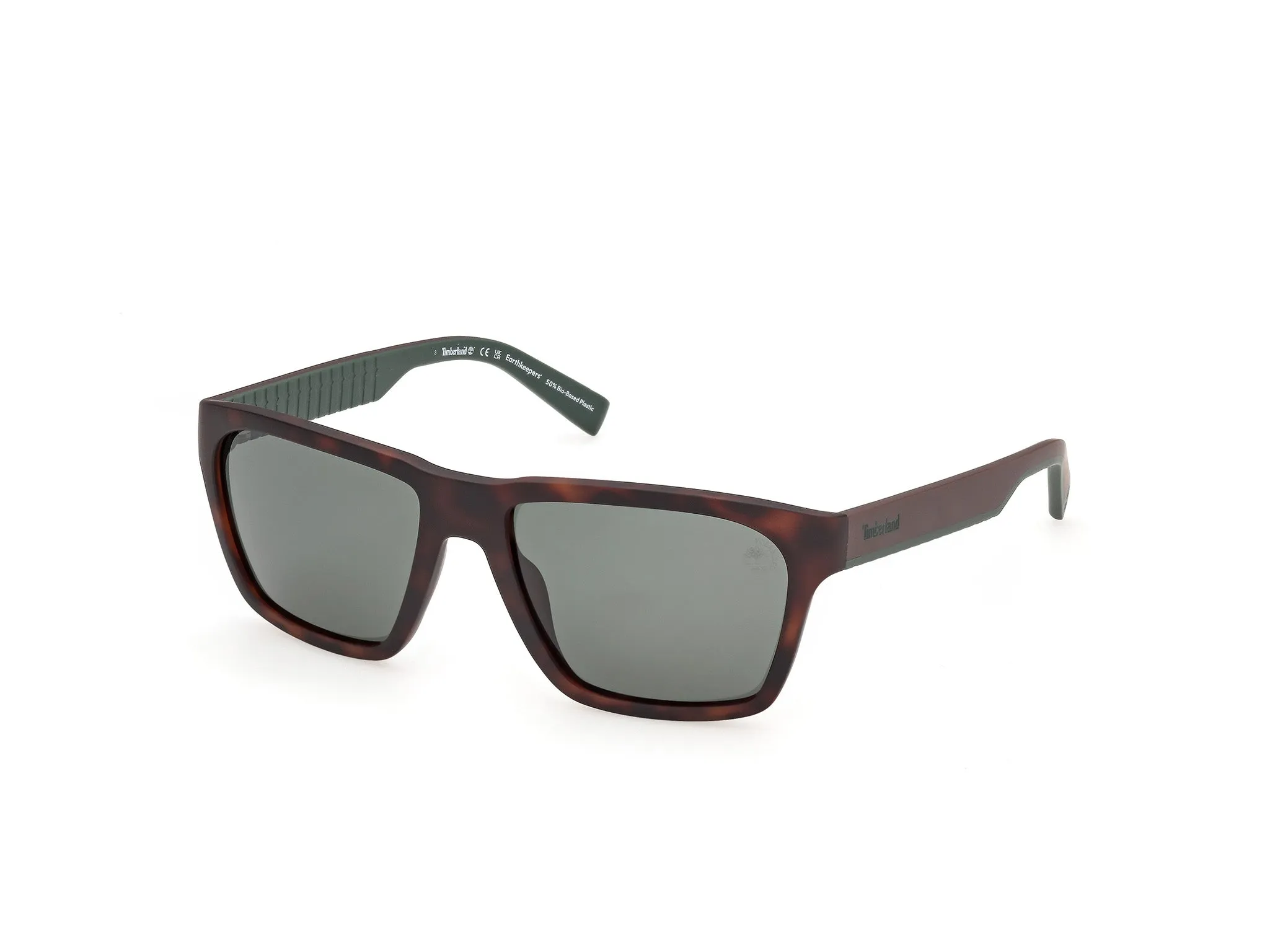Timberland TB00095 52R Occhiali da sole Iniettato Havana Verde Squadrata Polarizzata - immagine 1