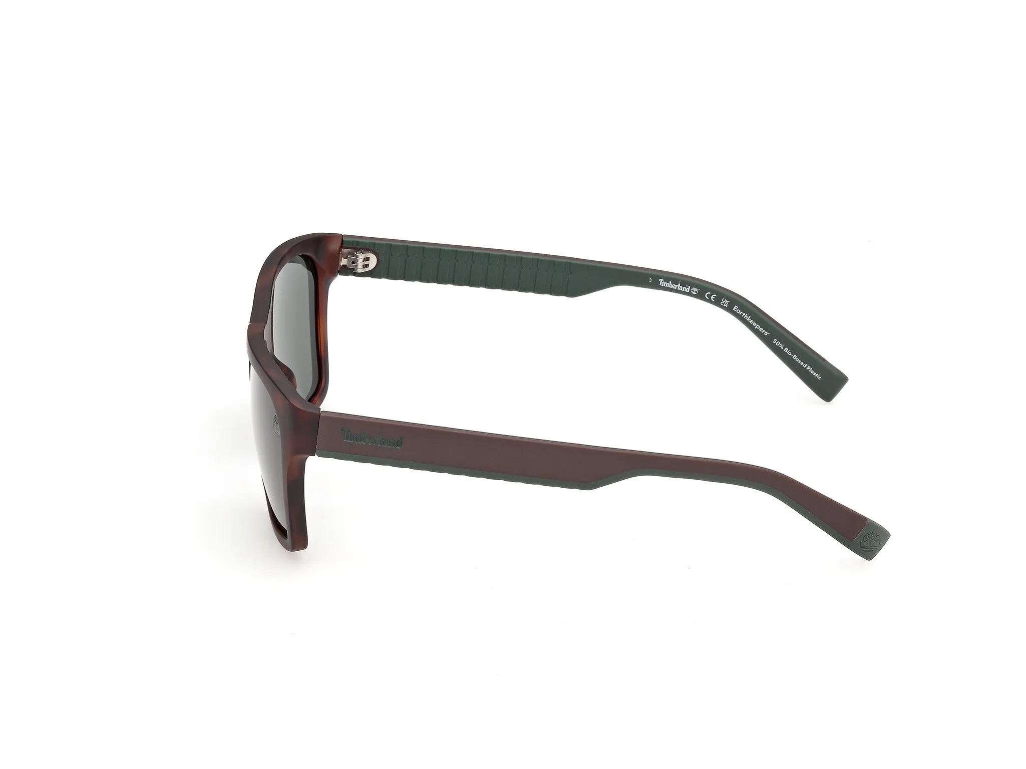 Timberland TB00095 52R Occhiali da sole Iniettato Havana Verde Squadrata Polarizzata - immagine 3