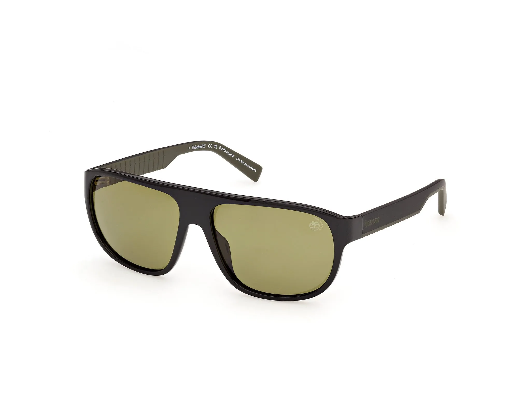 Timberland TB00094 01R Occhiali da sole Iniettato Nero Verde Pilot Polarizzata - immagine 1