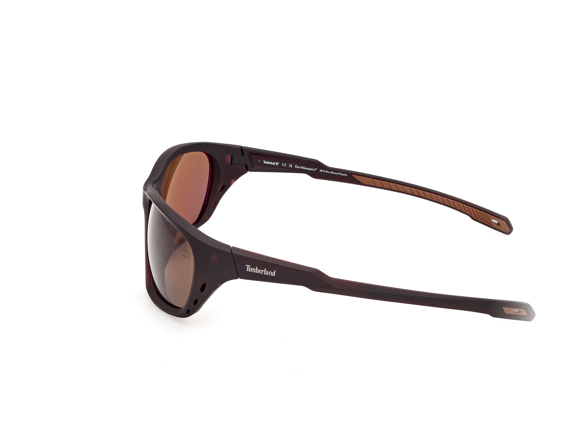 Timberland TB00092 67H Occhiali da sole Iniettato Rosso Marrone Squadrata Polarizzata - immagine 3