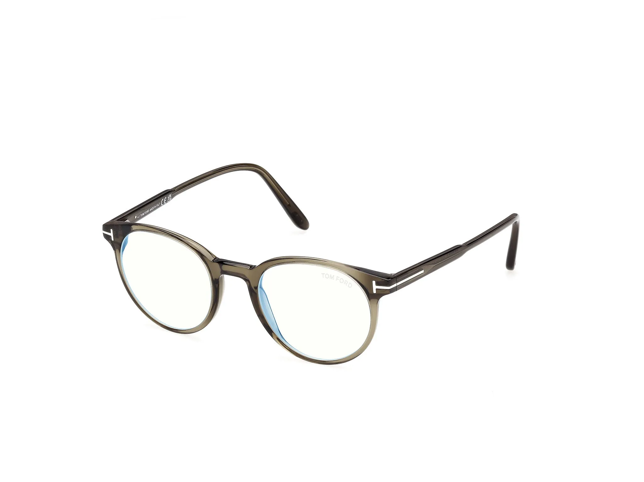 TOM FORD FT5695-B 96 Montature da vista Acetato Verde Rotonda Normale - immagine 1