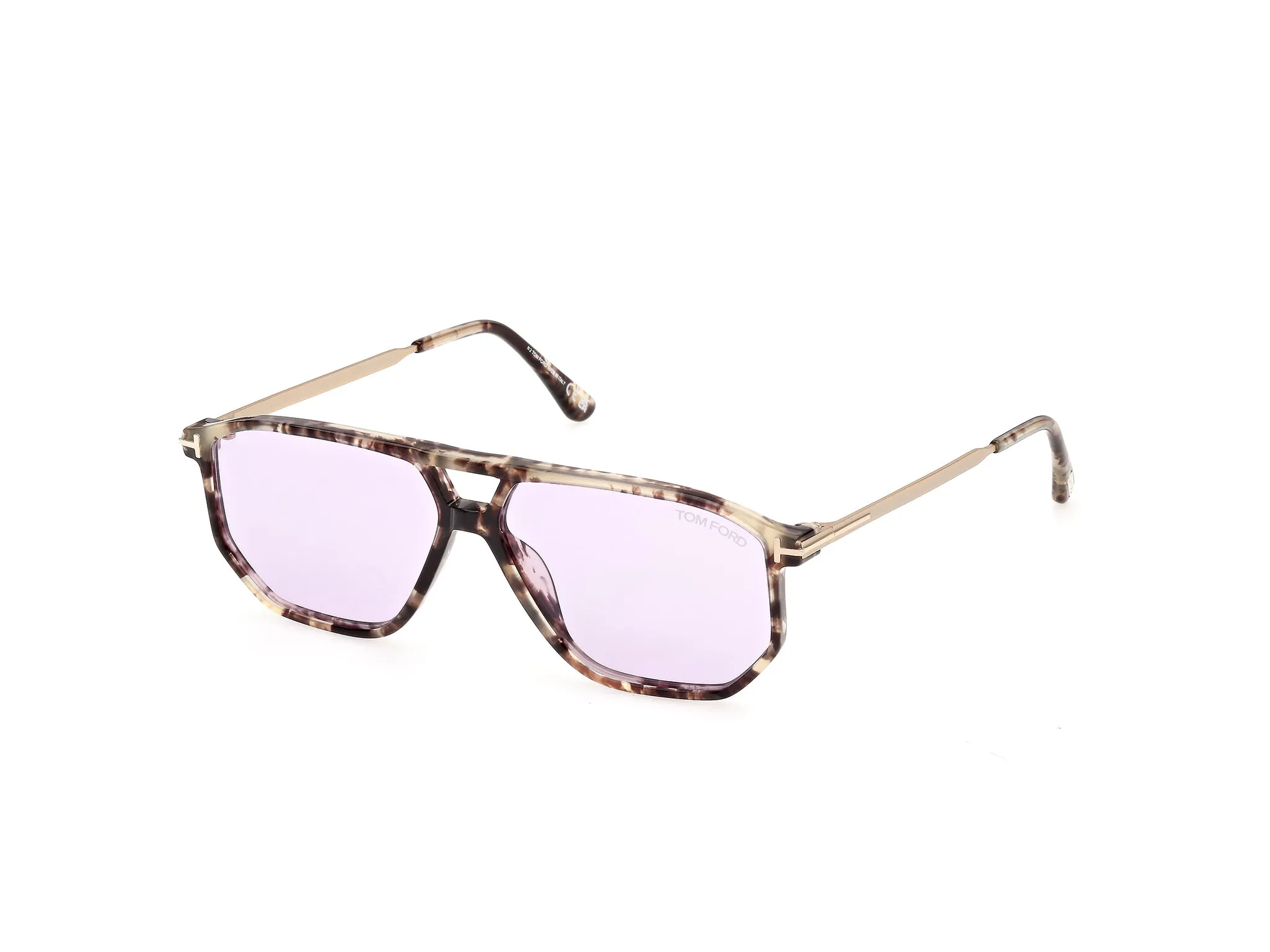 TOM FORD FT1481 BILLIE-02 55Y Occhiali da sole Acetato Havana Viola Squadrata Normale - immagine 1