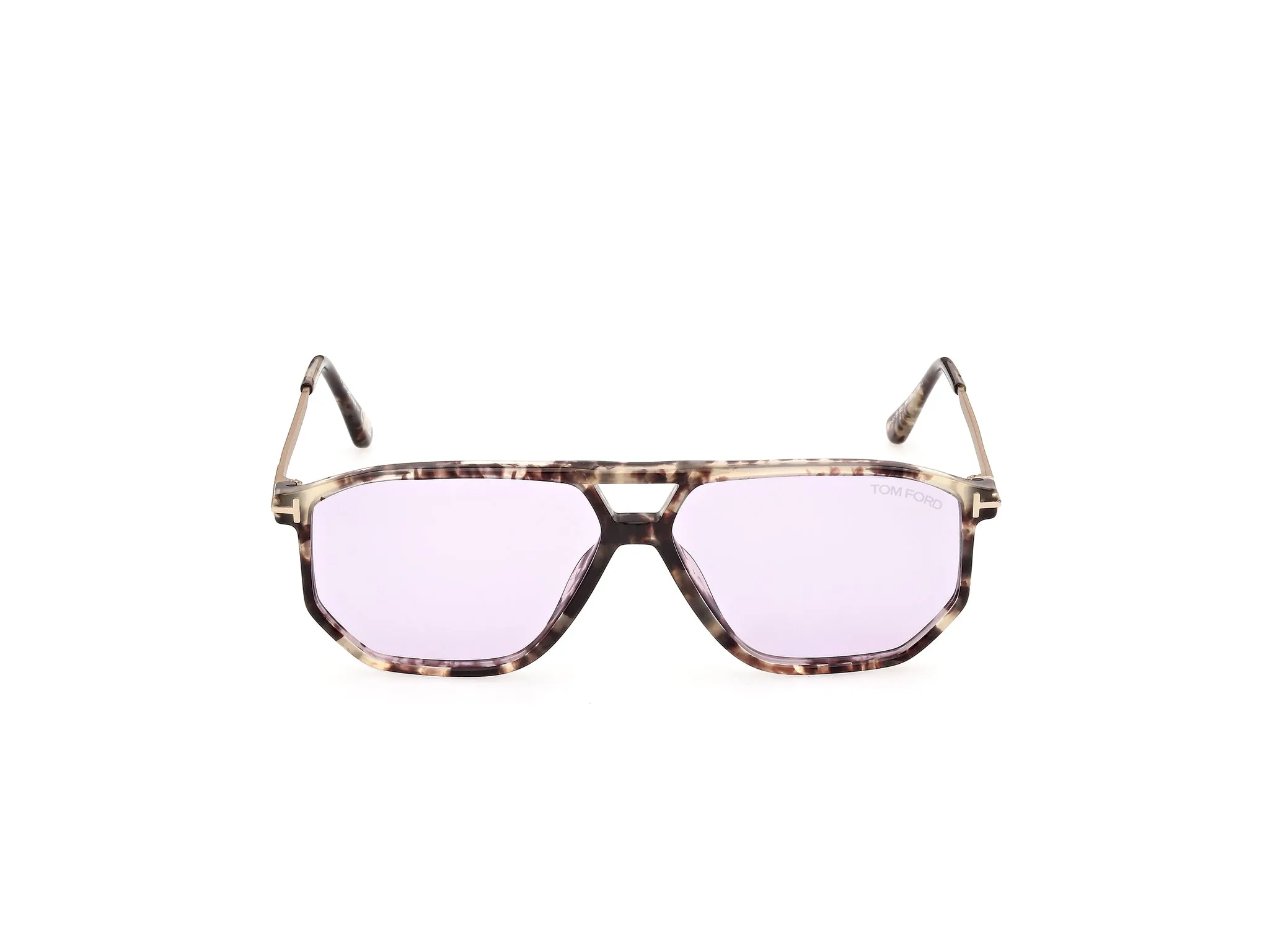 TOM FORD FT1481 BILLIE-02 55Y Occhiali da sole Acetato Havana Viola Squadrata Normale - immagine 2
