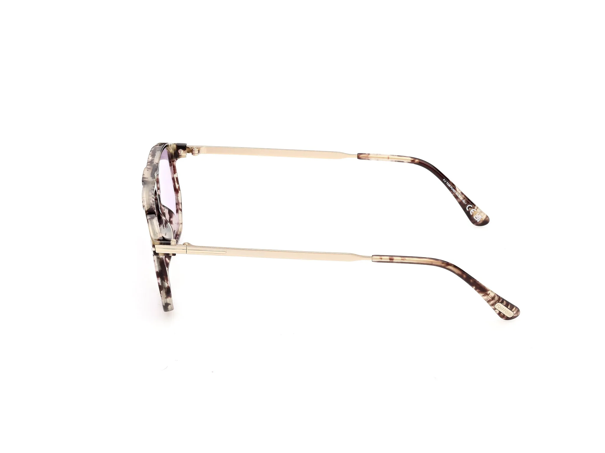 TOM FORD FT1481 BILLIE-02 55Y Occhiali da sole Acetato Havana Viola Squadrata Normale - immagine 3