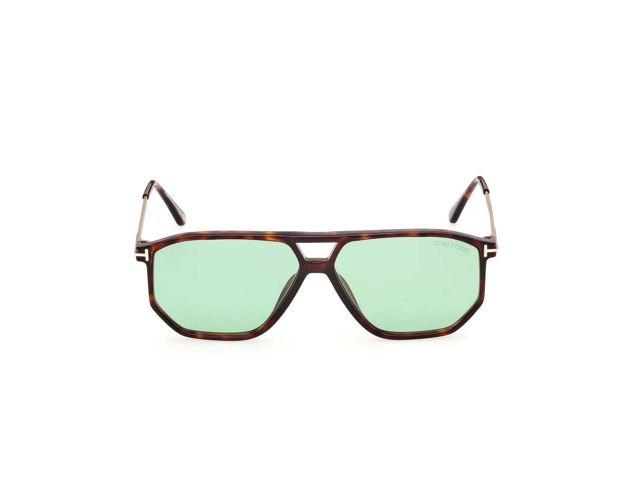TOM FORD FT1481 BILLIE-02 54N Occhiali da sole Acetato Havana Verde Squadrata Normale - immagine 2
